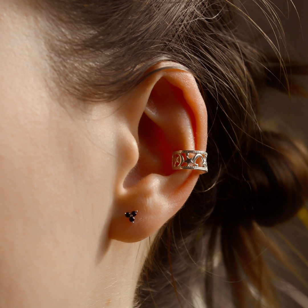 "Galaxy" Mond und Sterne Earcuff