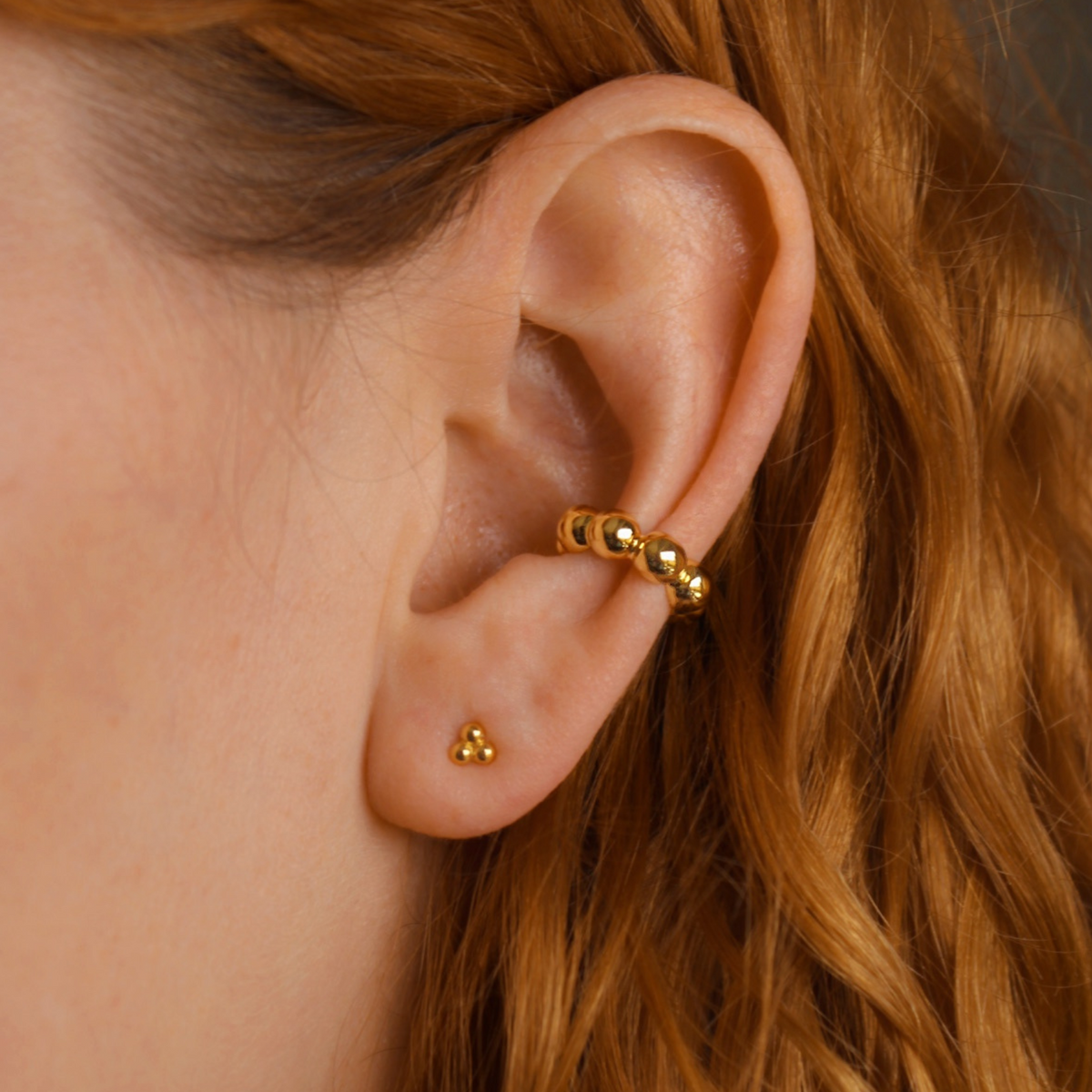 Beaded Orbit Cuff - eleganter Statement Earcuff
