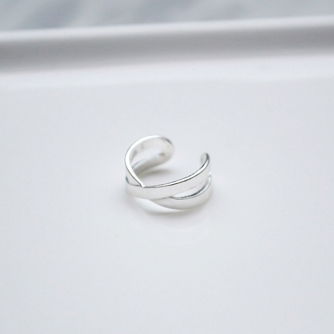 "X" hochwertiger, gekreuzter Earcuff aus Sterlingsilber