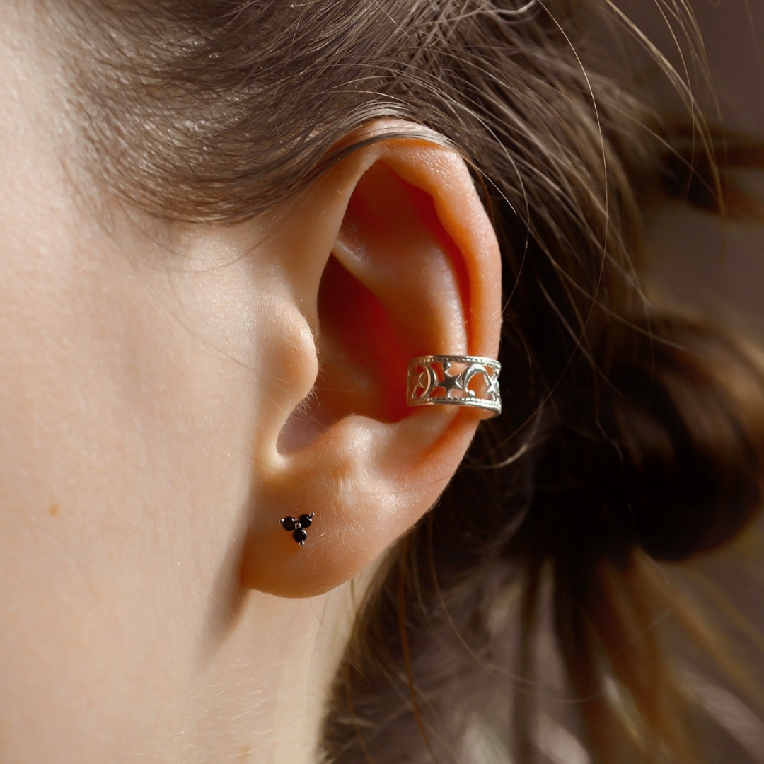 "Galaxy" Mond und Sterne Earcuff