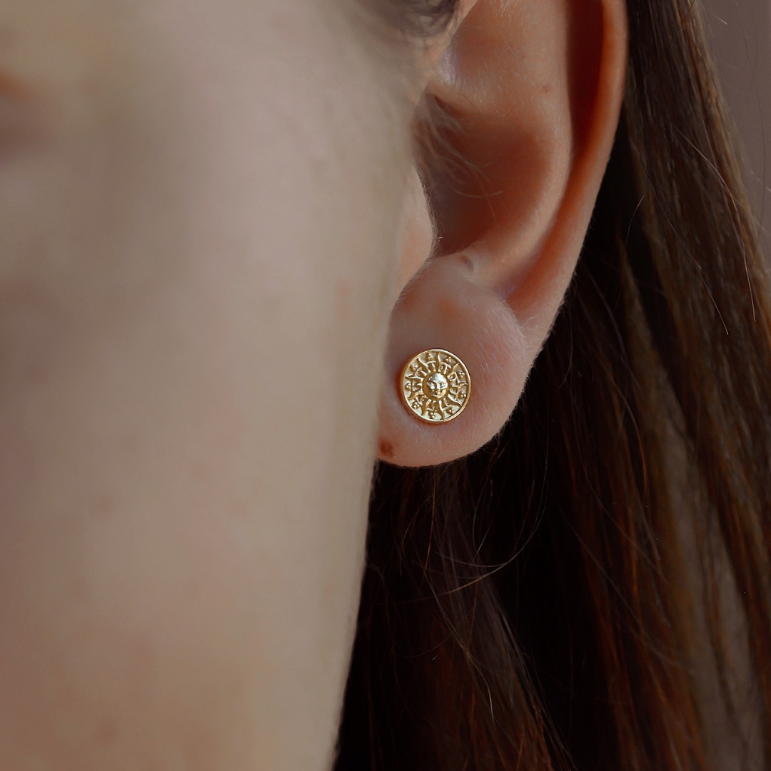 "Rising Sun" Sonnen Ohrstecker Gold