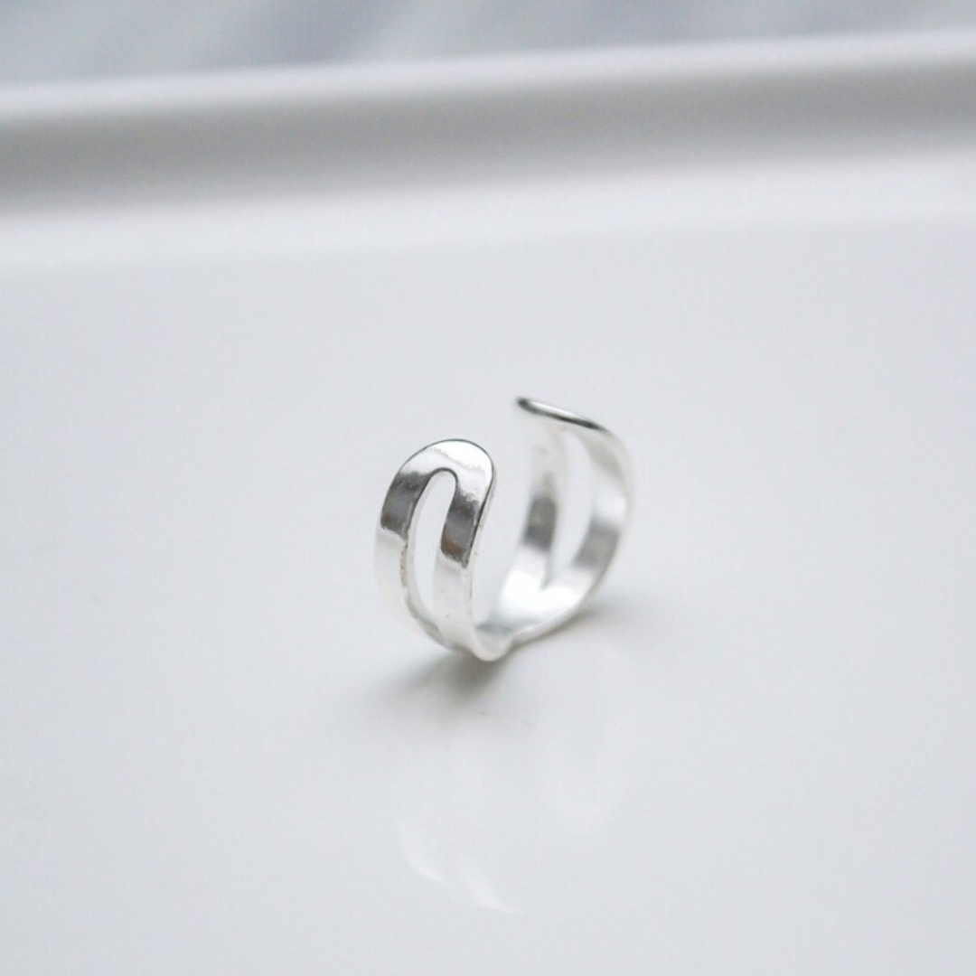 "X" hochwertiger, gekreuzter Earcuff aus Sterlingsilber