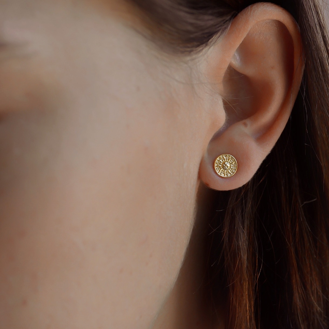 "Rising Sun" Sonnen Ohrstecker Gold