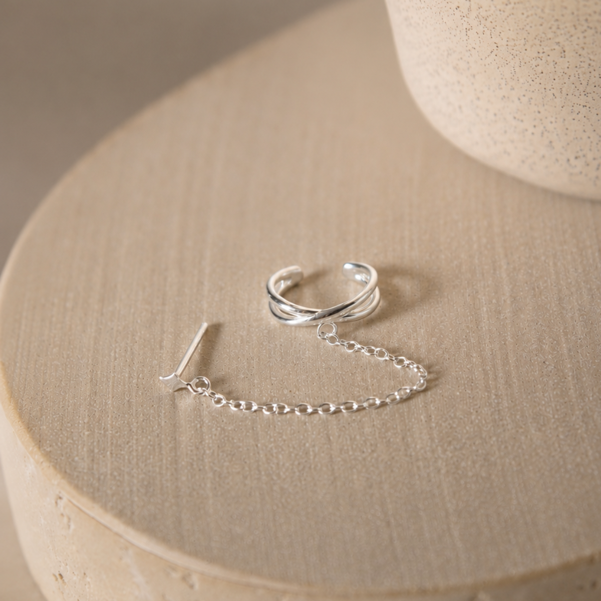 Guiding Star Chain Cuff – Stern Ohrstecker mit Earcuff und Kette