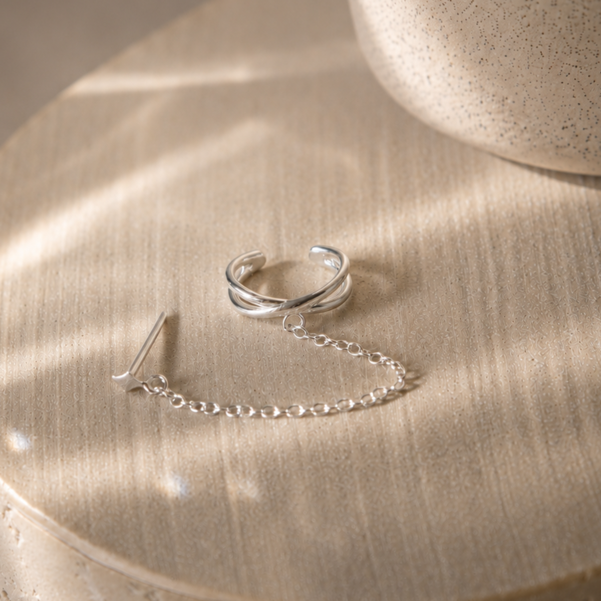 Guiding Star Chain Cuff – Stern Ohrstecker mit Earcuff und Kette