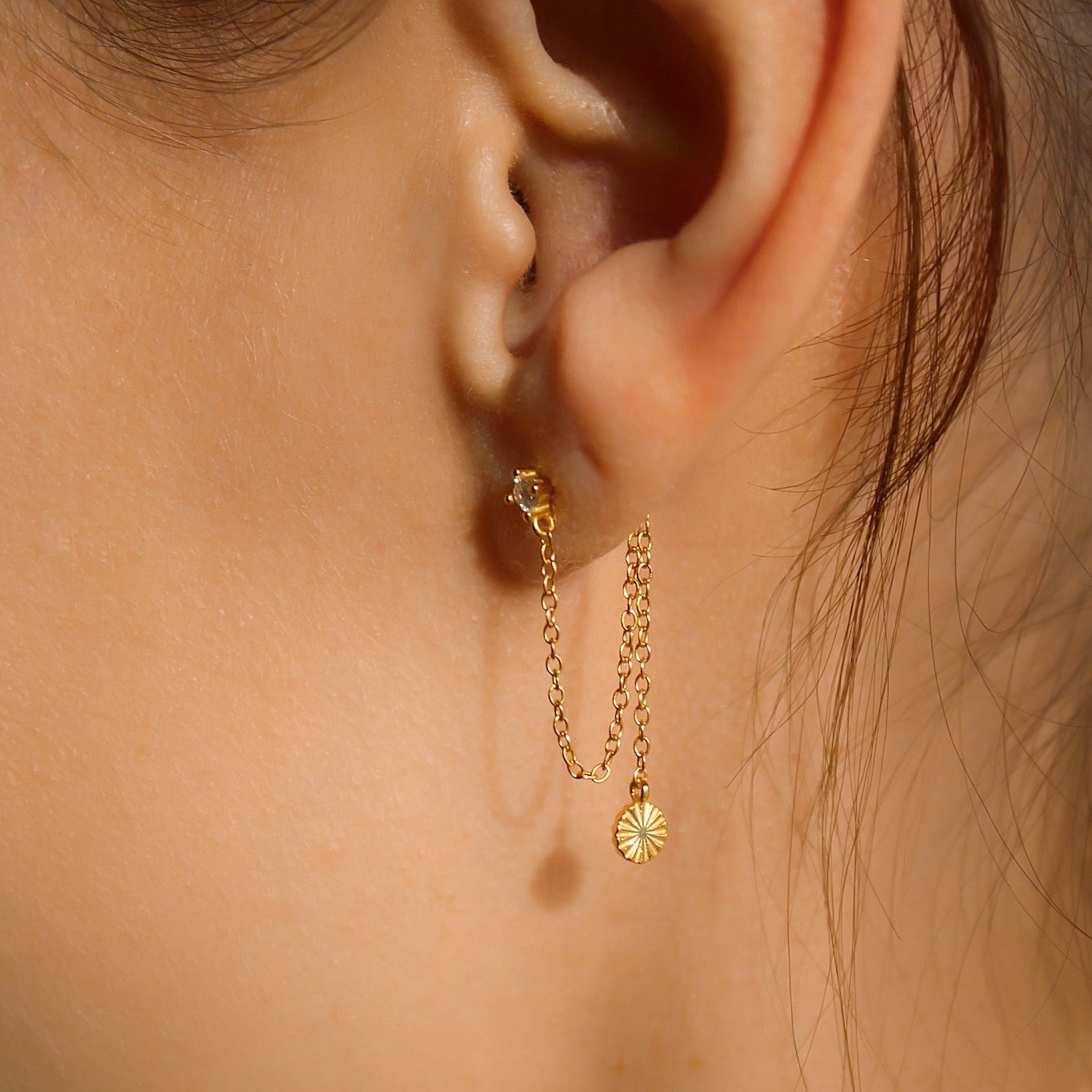 „Ikaria" Front Back Ohrringe mit Zirkonia