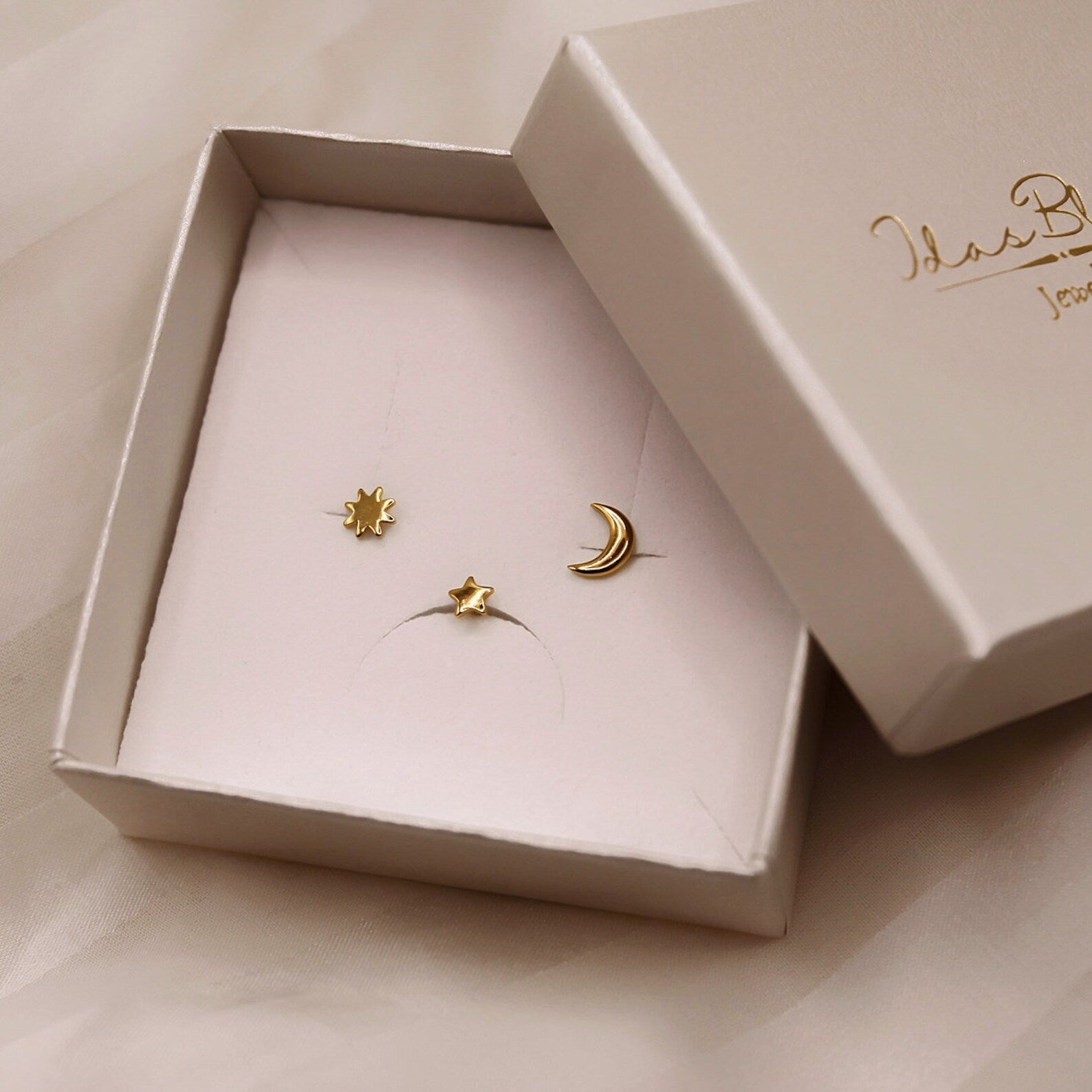 "Celestial" Sonne, Mond & Sterne Ohrstecker Set