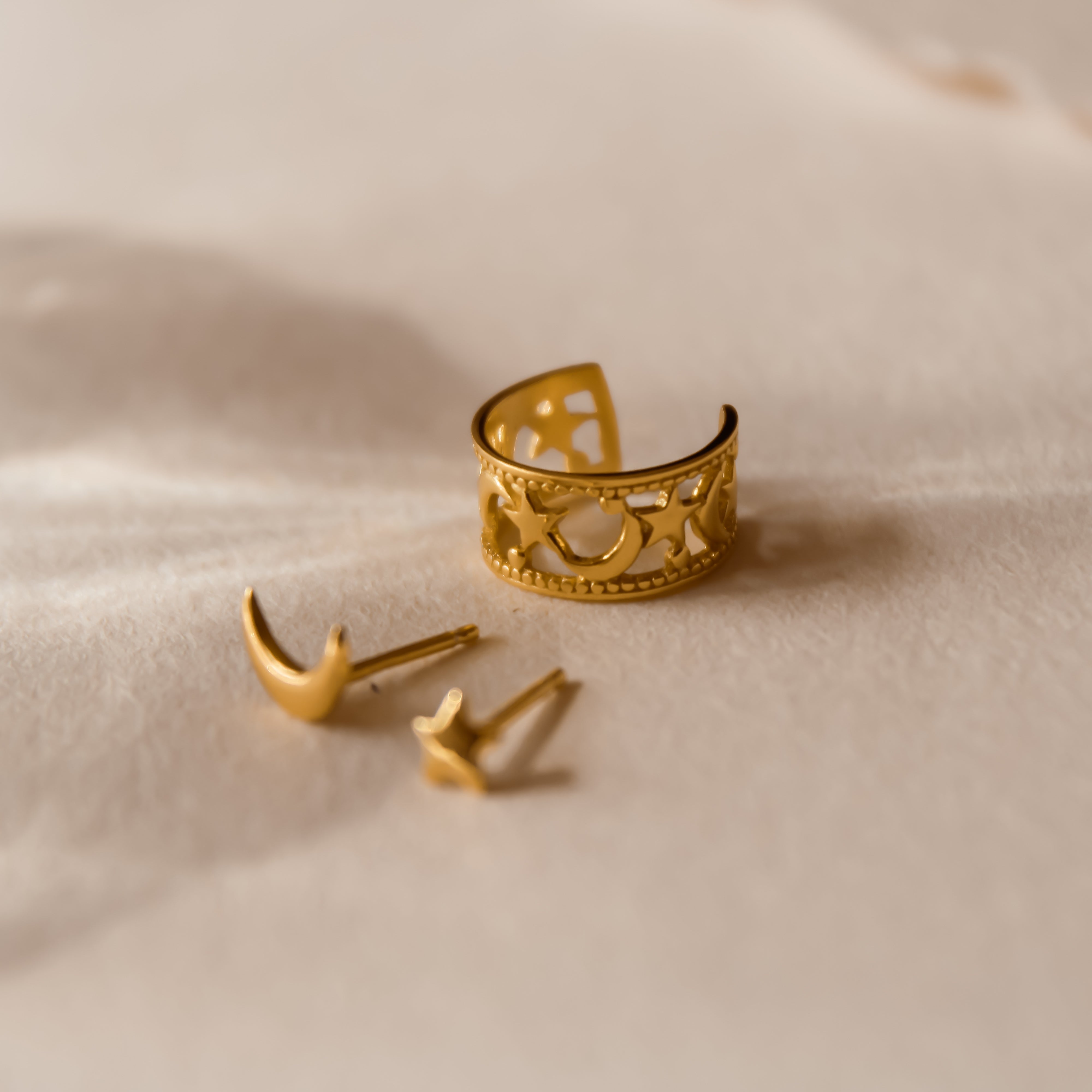 „Galaxy“ Ohrstecker & Earcuff Set