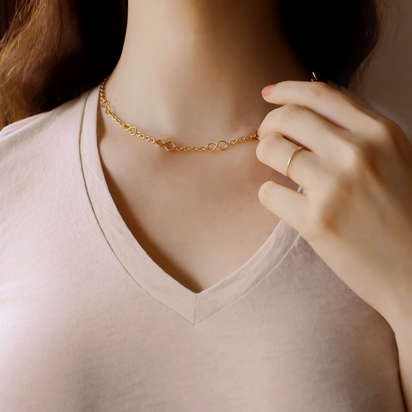 "Eternity" Edelstahl Halskette, wasserfest