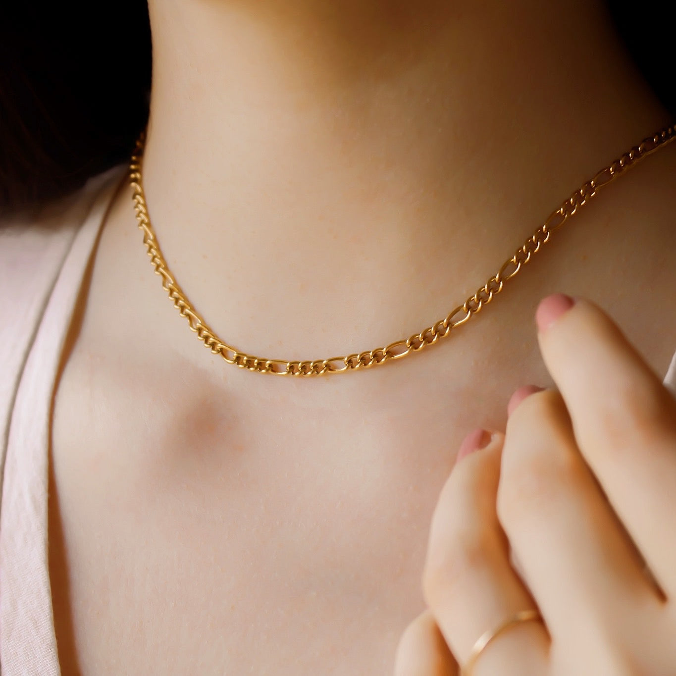 "Anja" Edelstahl Halskette, wasserfest