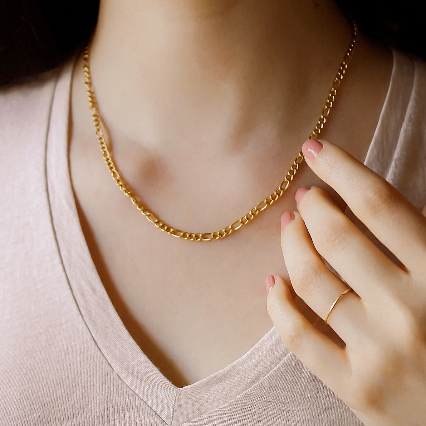 "Anja" Edelstahl Halskette, wasserfest