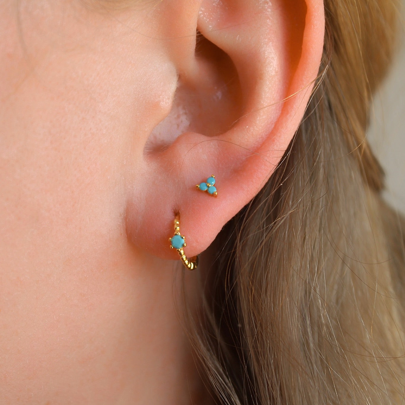 „Bubbly Flower" Creolen und Ohrstecker Set
