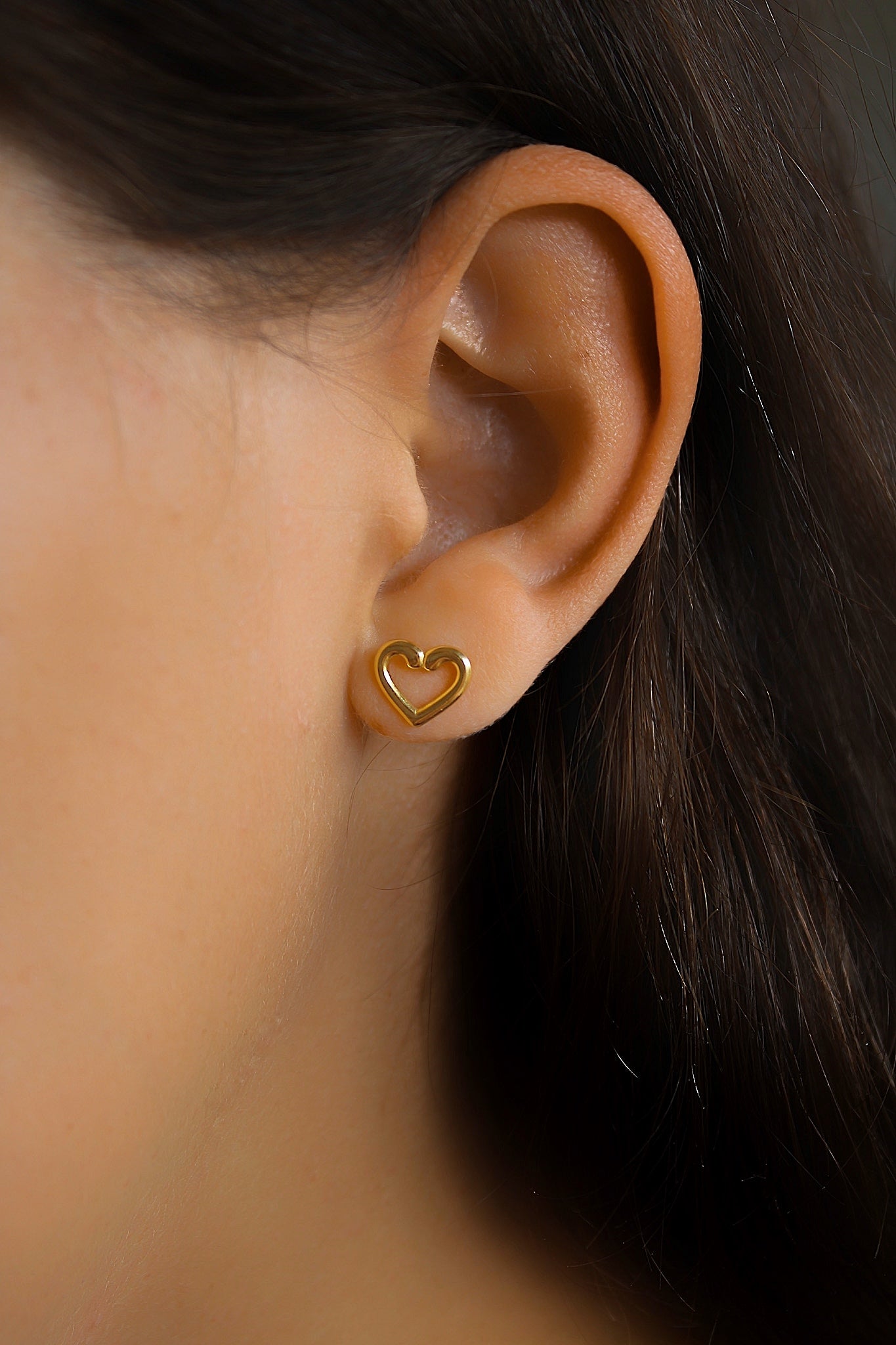 "Anna" schlichte Herz Ohrstecker Edelstahl