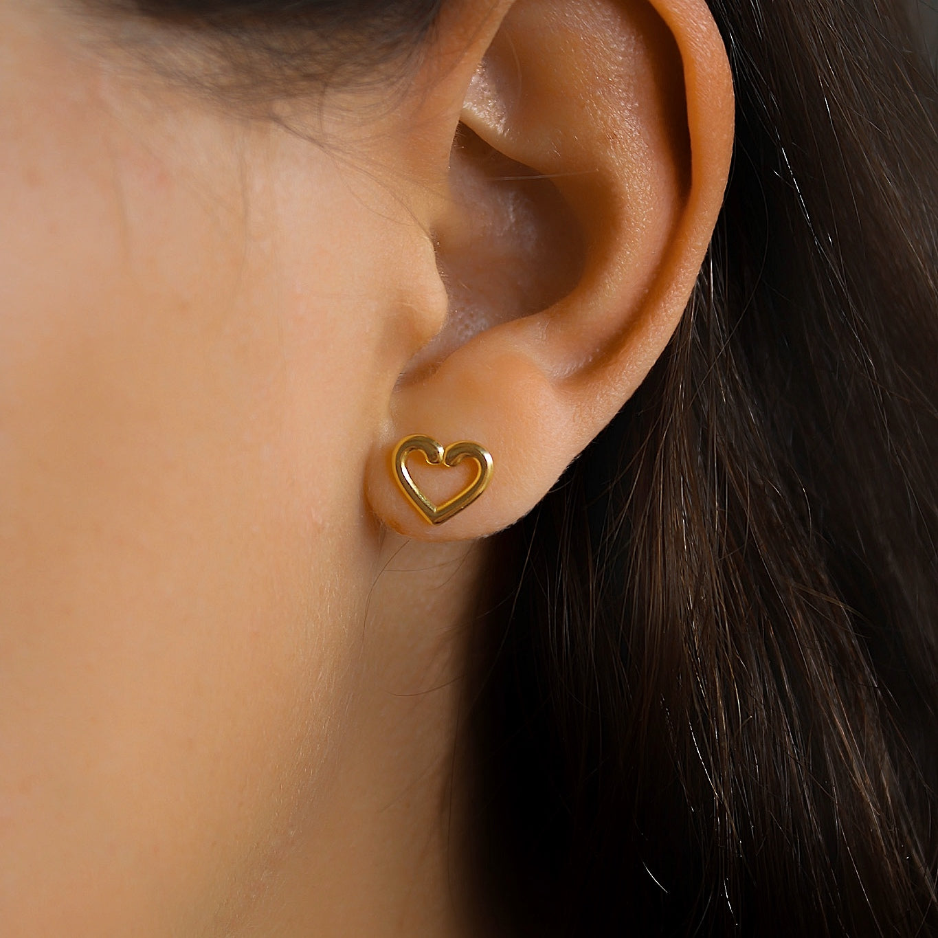 "Anna" schlichte Herz Ohrstecker Edelstahl