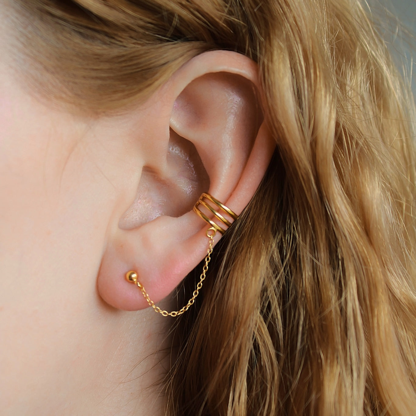„Cathy" Earcuff Ohrstecker Kombi
