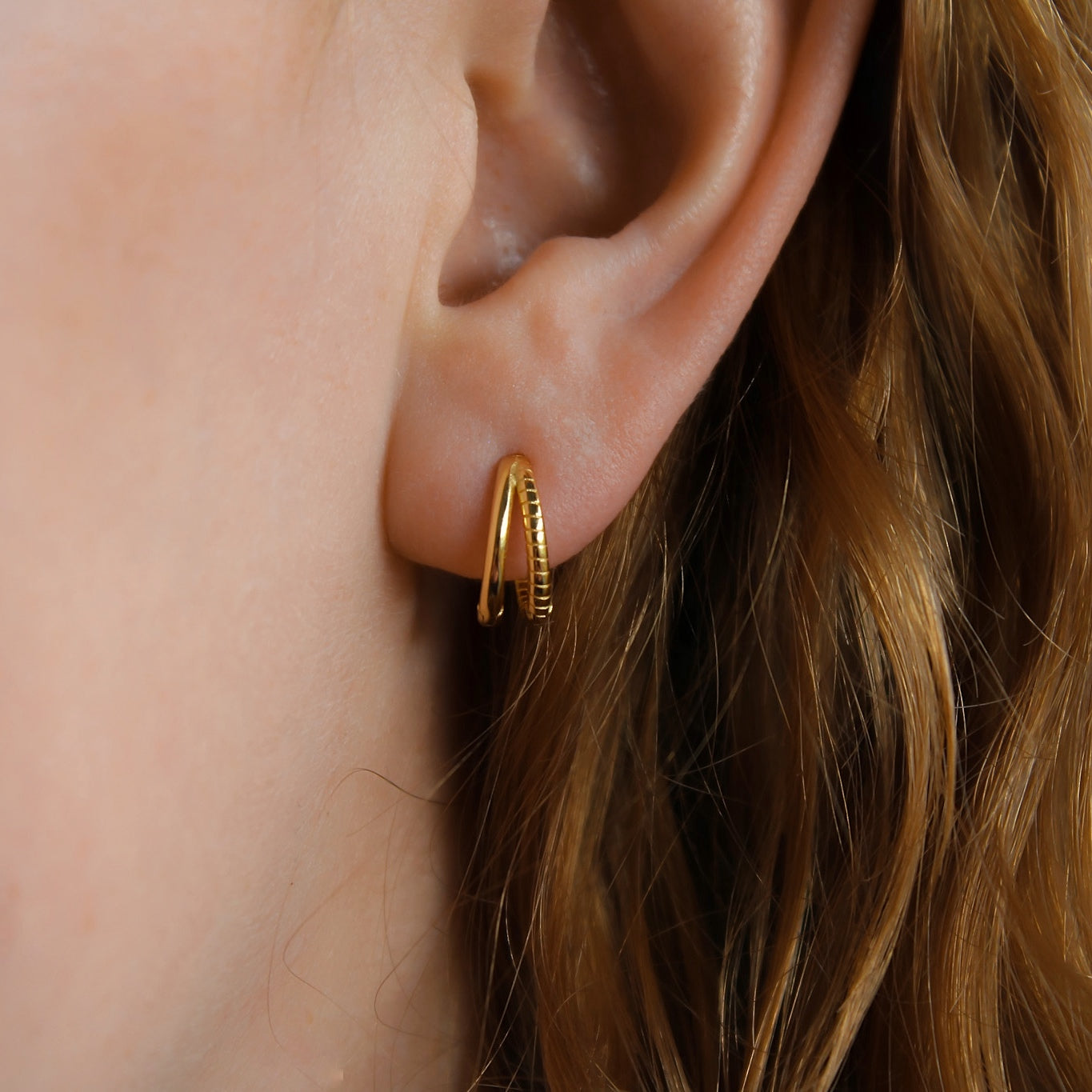 "Elina" Doppelstrang Creolen für jeden Tag