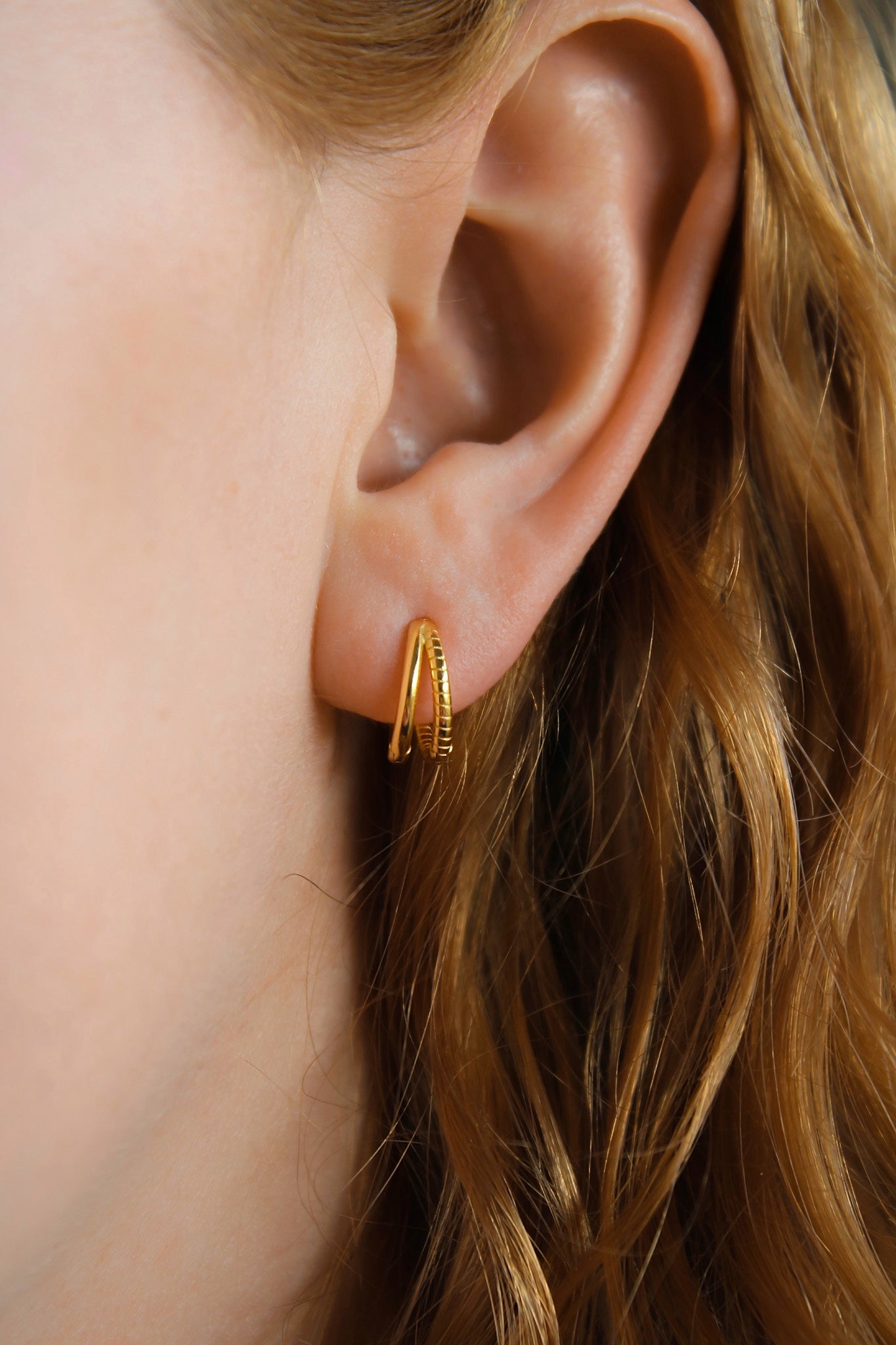 "Elina" Doppelstrang Creolen für jeden Tag