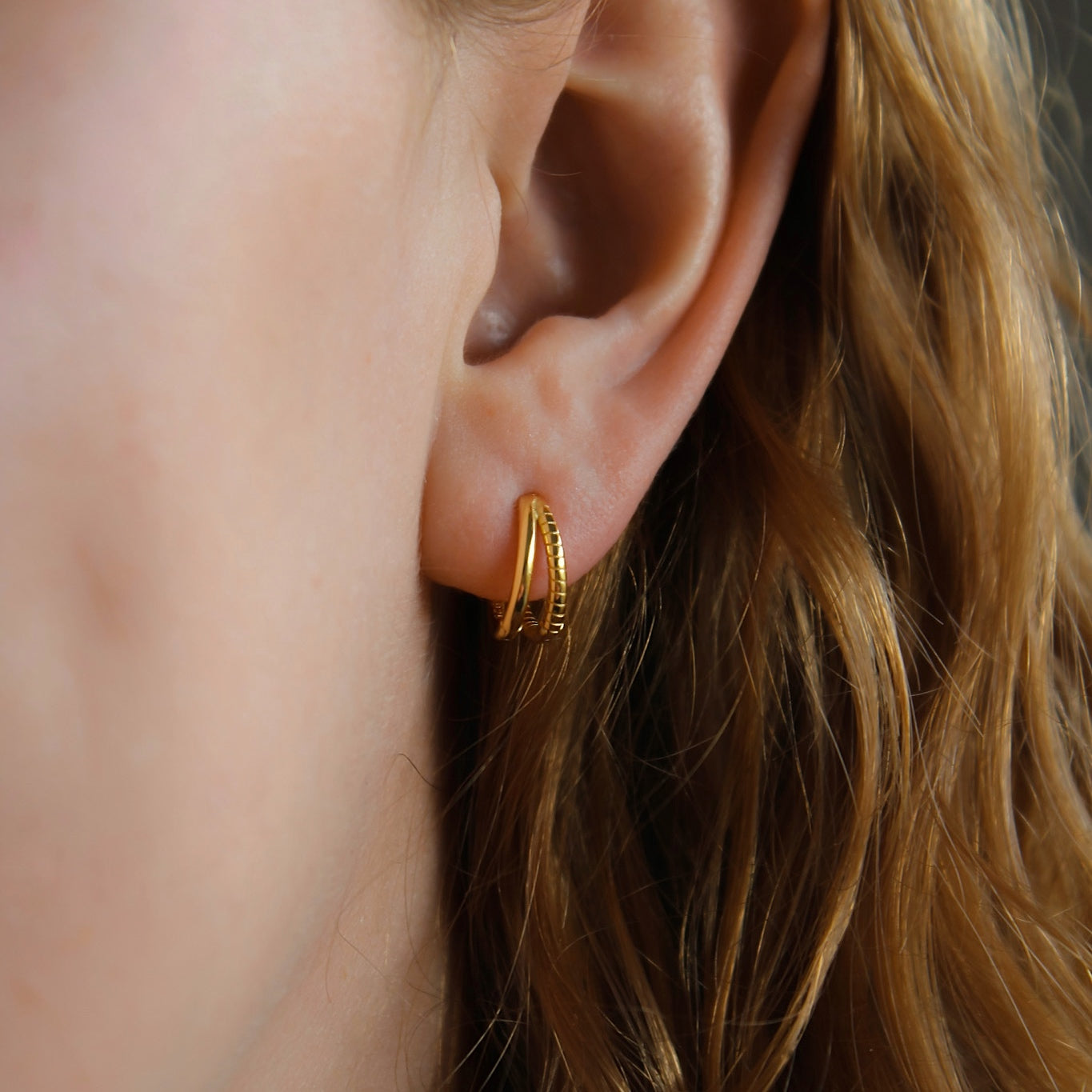 "Elina" Doppelstrang Creolen für jeden Tag