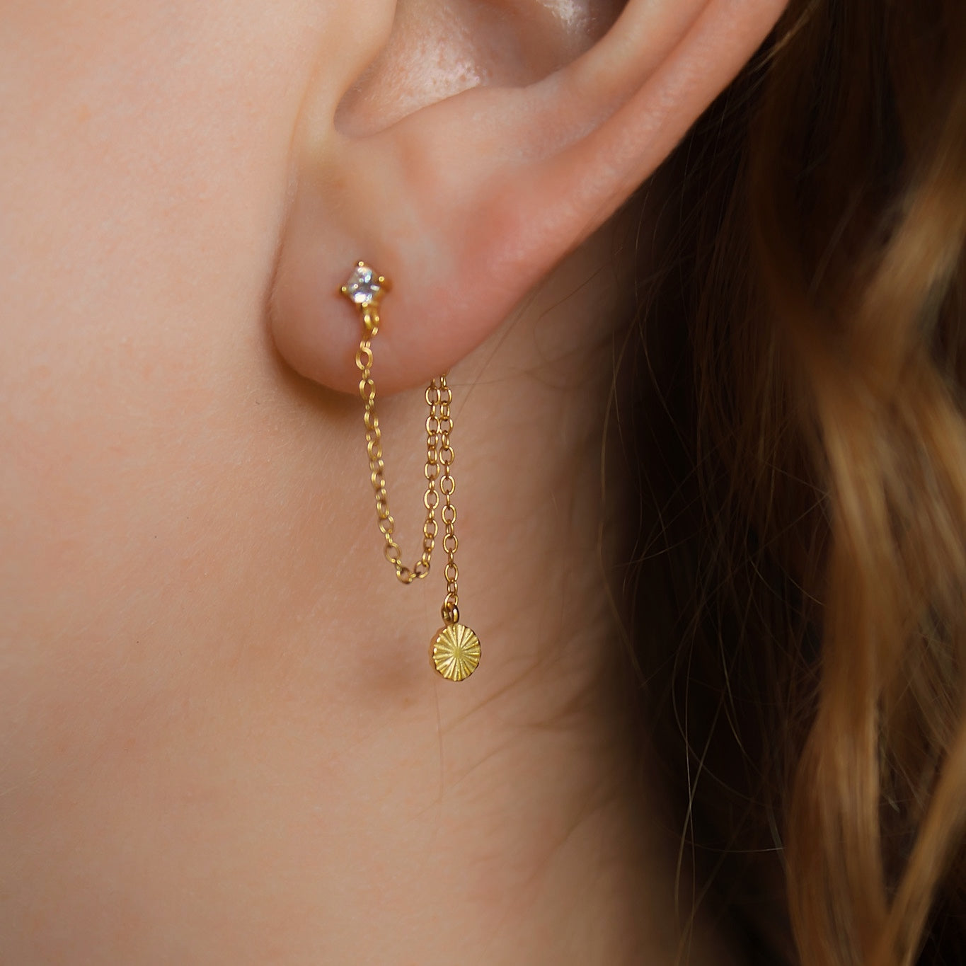 „Ikaria" Front Back Ohrringe mit Zirkonia