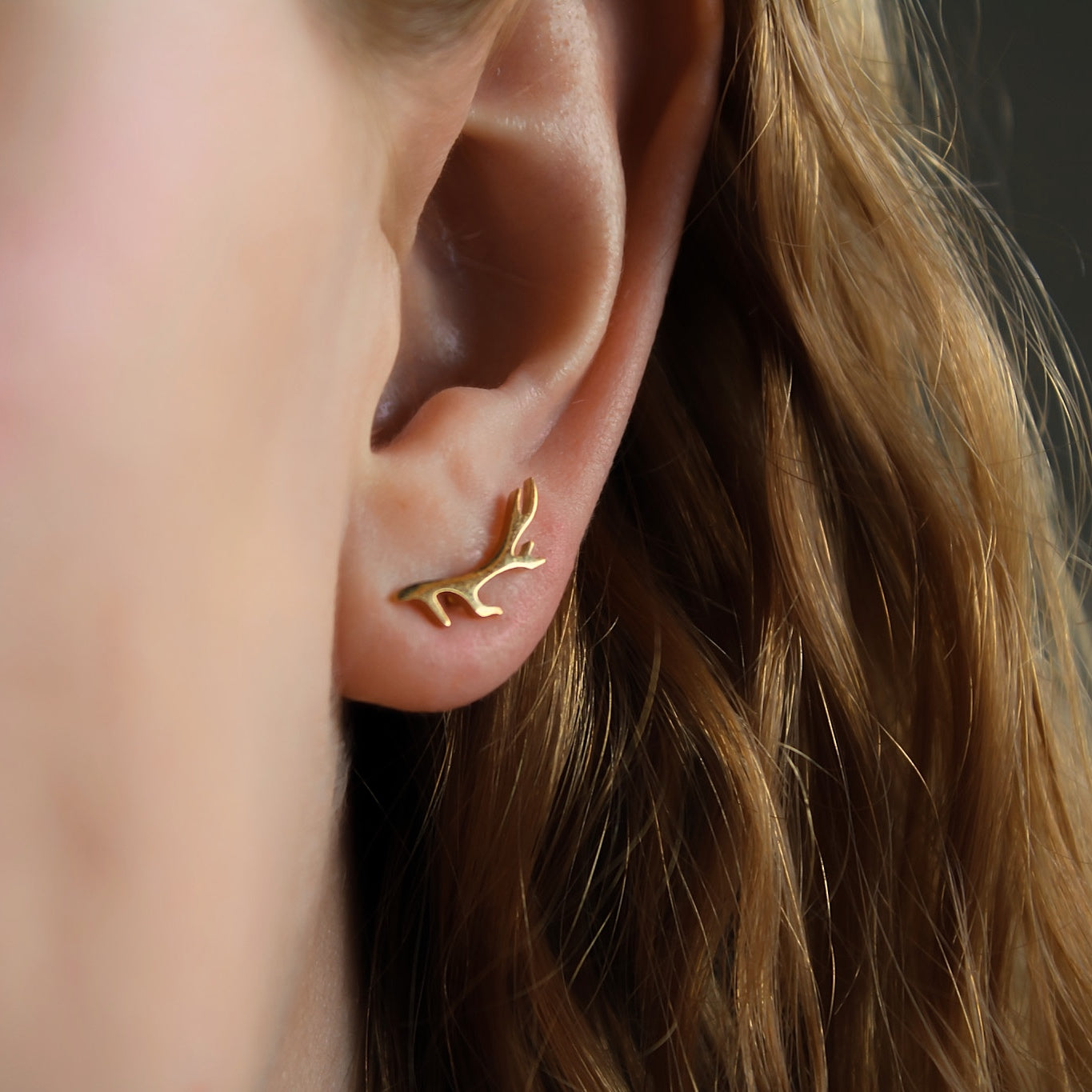 „Shika" Edelstahl Geweih Ohrstecker