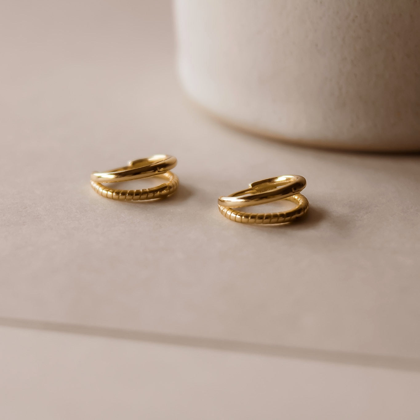 "Elina" Doppelstrang Creolen für jeden Tag