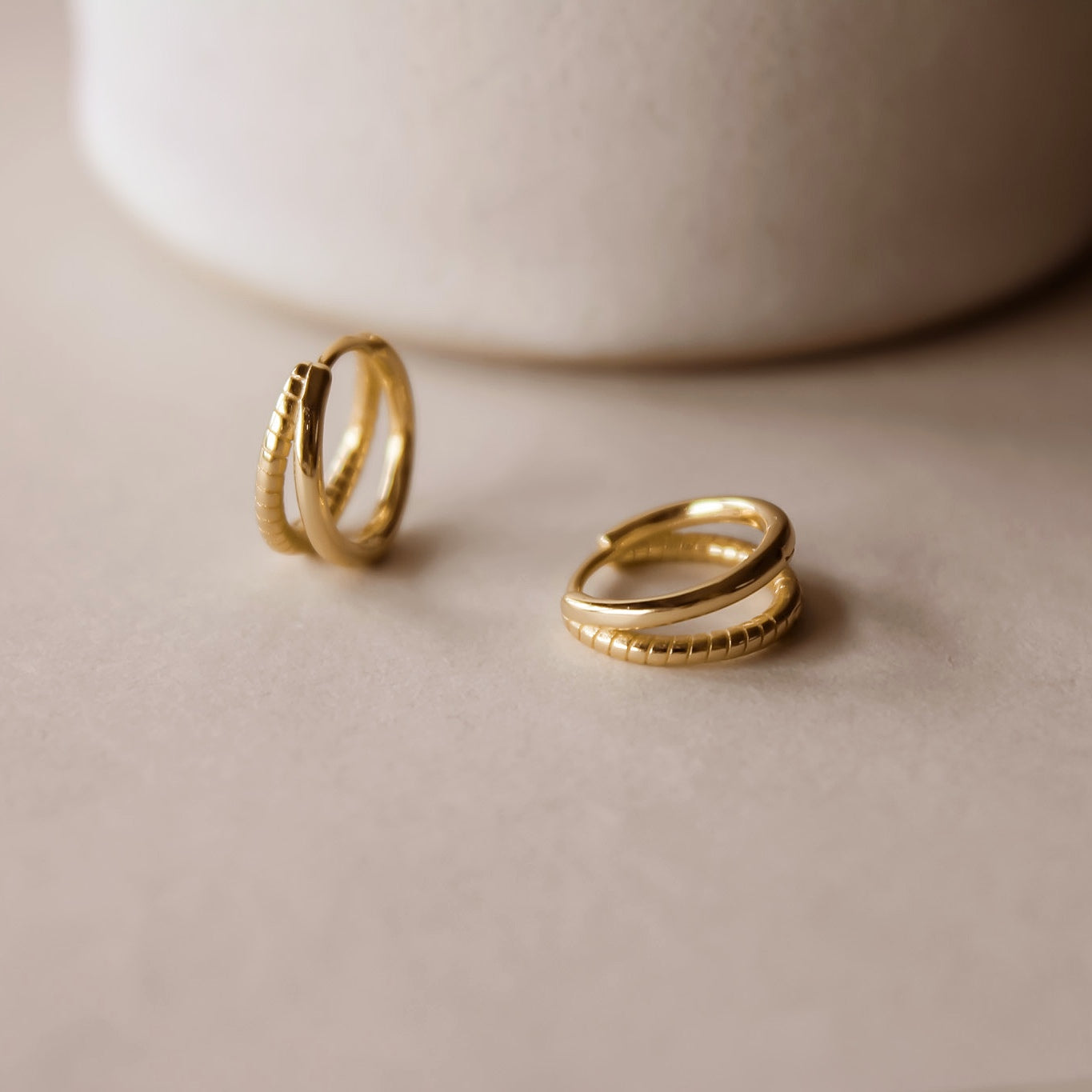 "Elina" Doppelstrang Creolen für jeden Tag