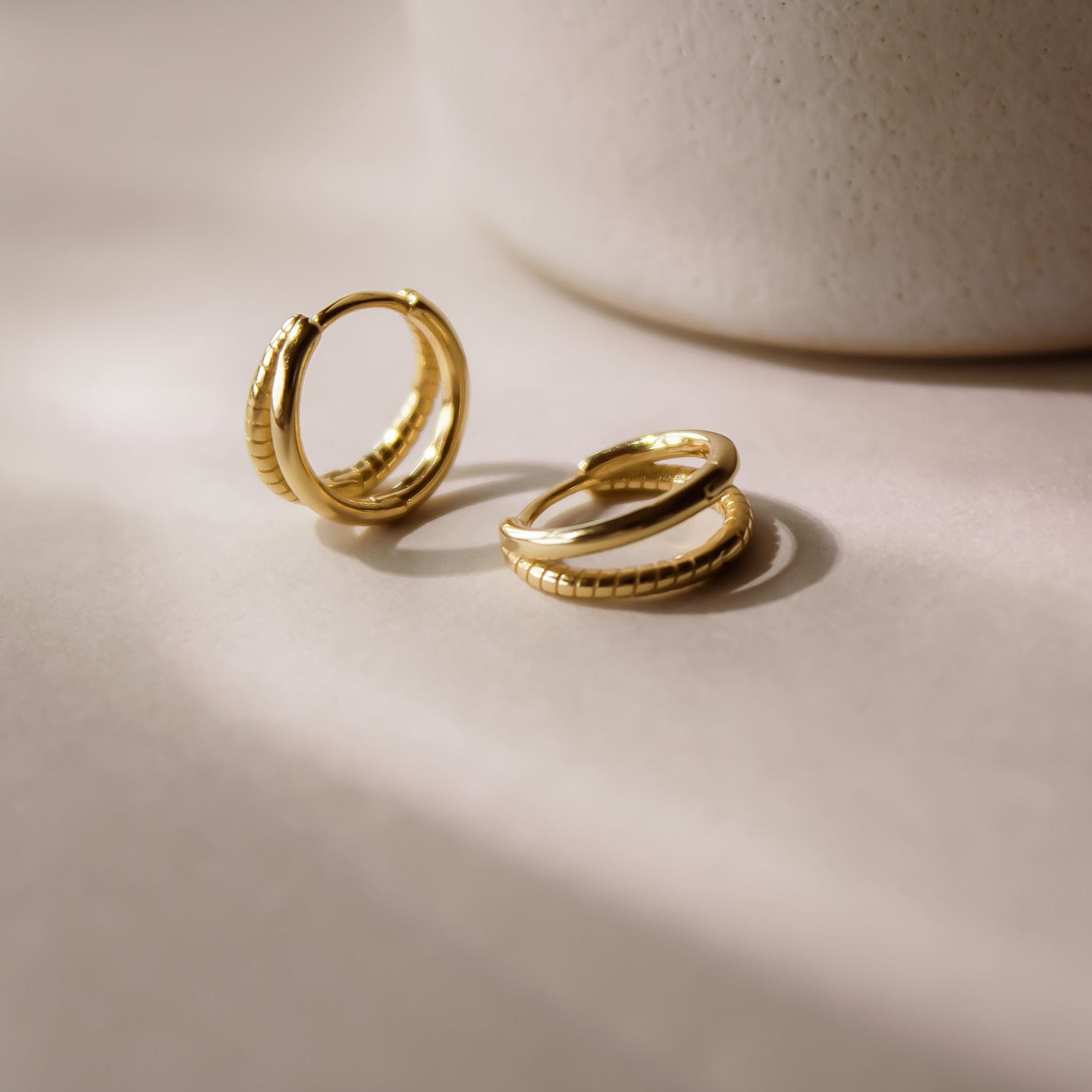 "Elina" Doppelstrang Creolen für jeden Tag