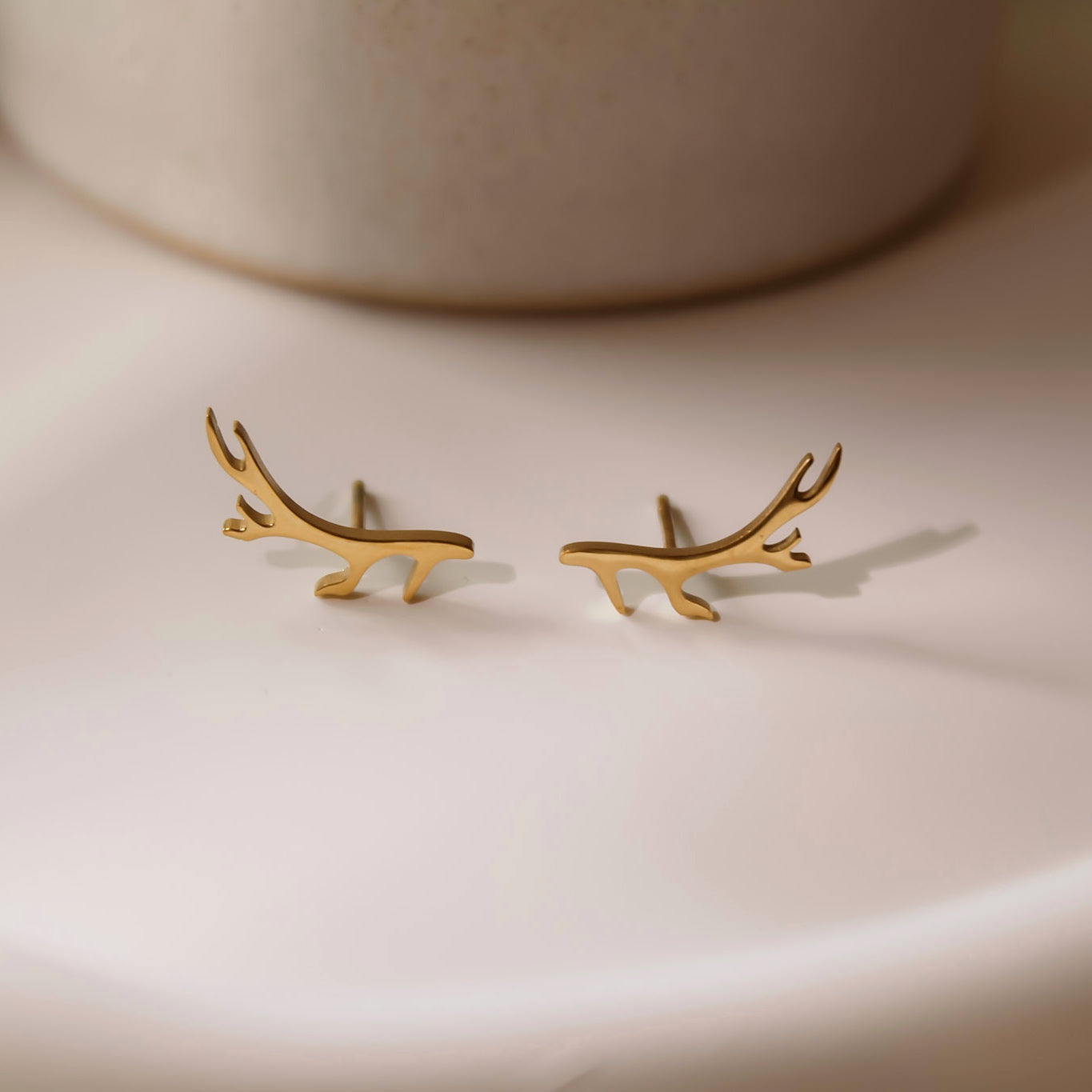 „Shika" Edelstahl Geweih Ohrstecker