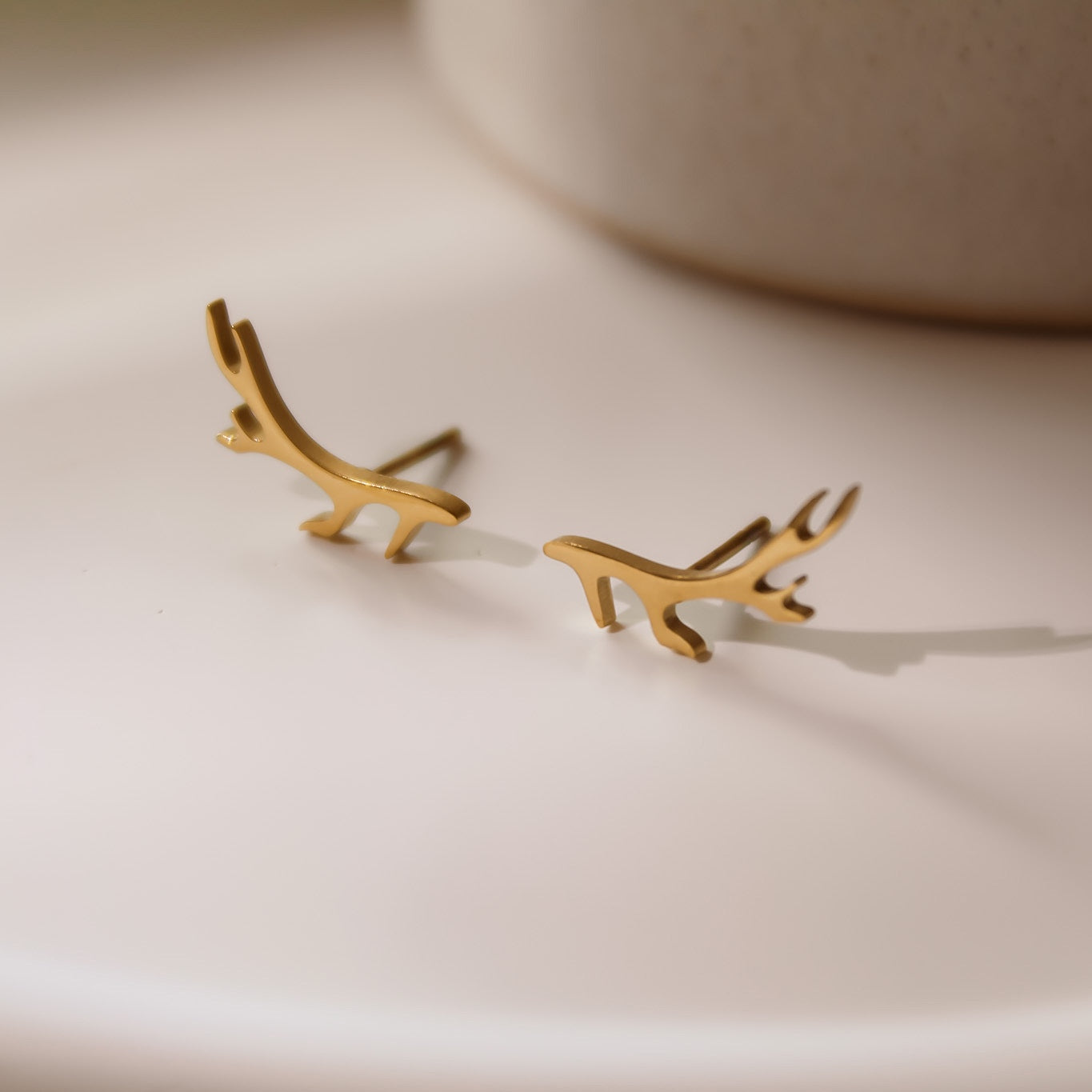 „Shika" Edelstahl Geweih Ohrstecker