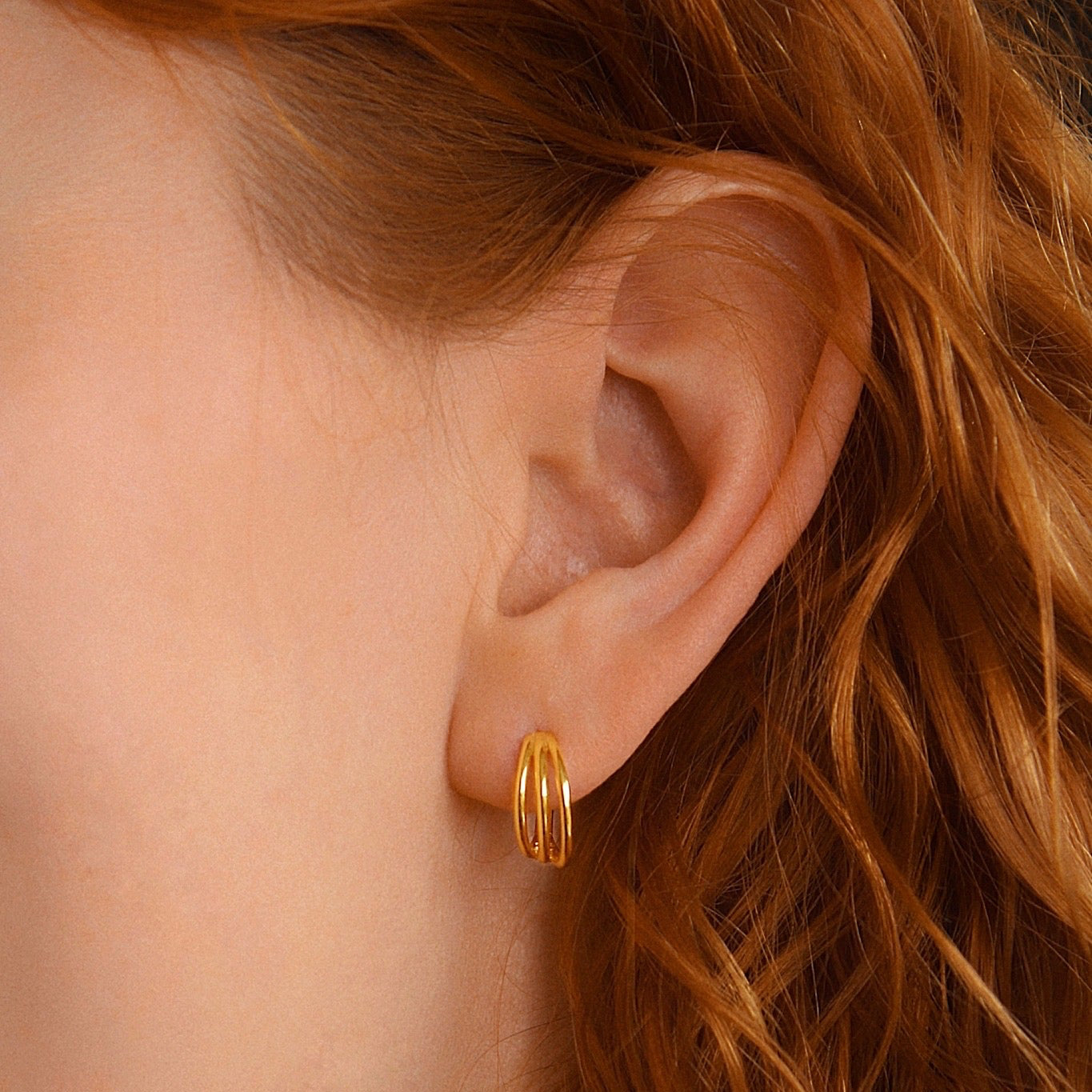 "Kinsley" elegante Trio Strang Creolen