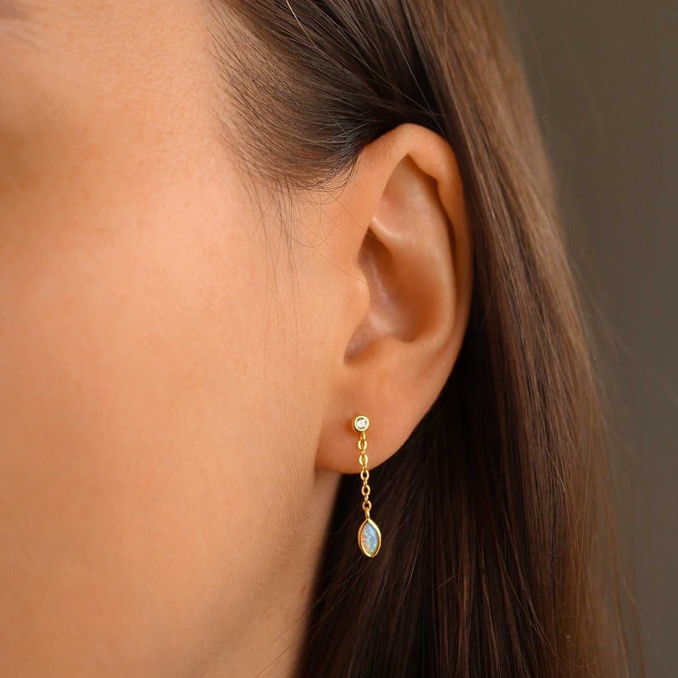 "Beatrice" Marquise Opal Hängeohrringe