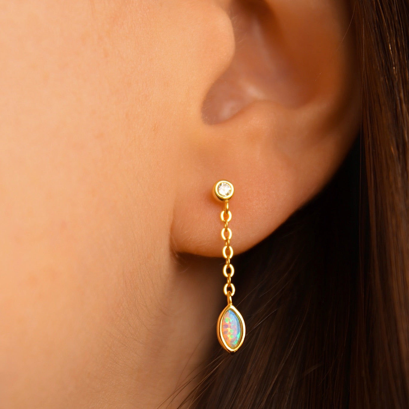 "Beatrice" Marquise Opal Hängeohrringe