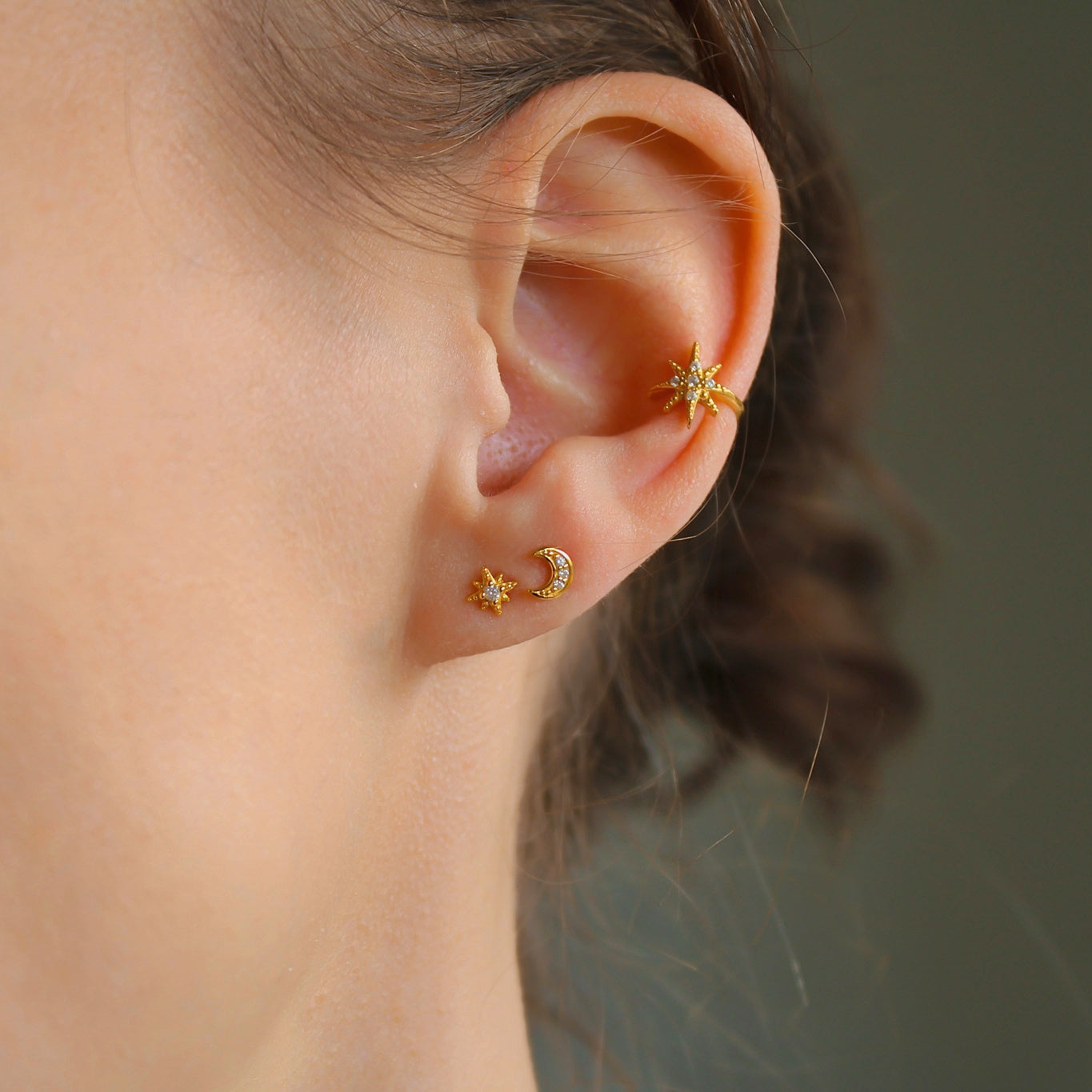 „Northstar" Stern Earcuff mit Zirkonia