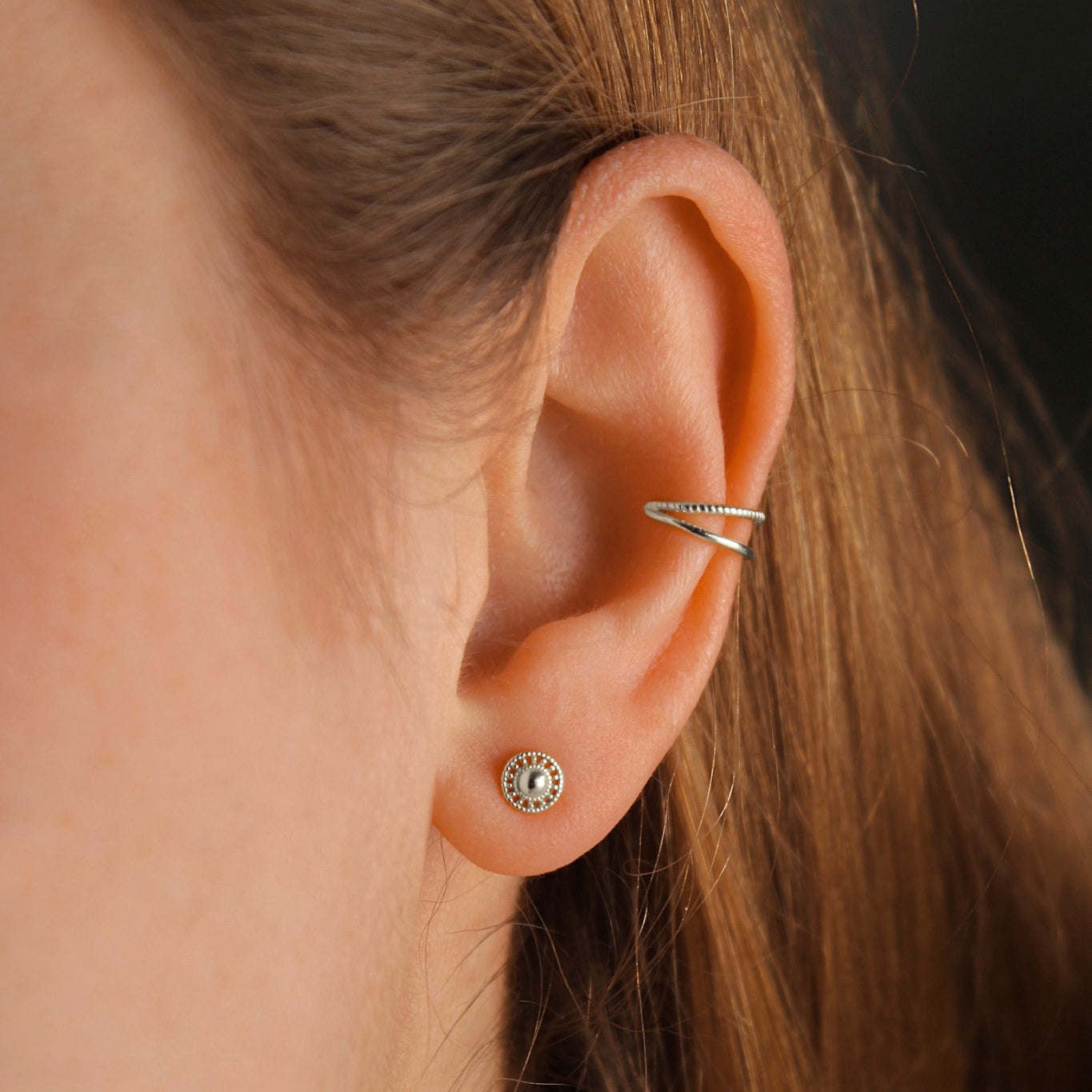 "Ornament" elegante Ohrstecker Gold