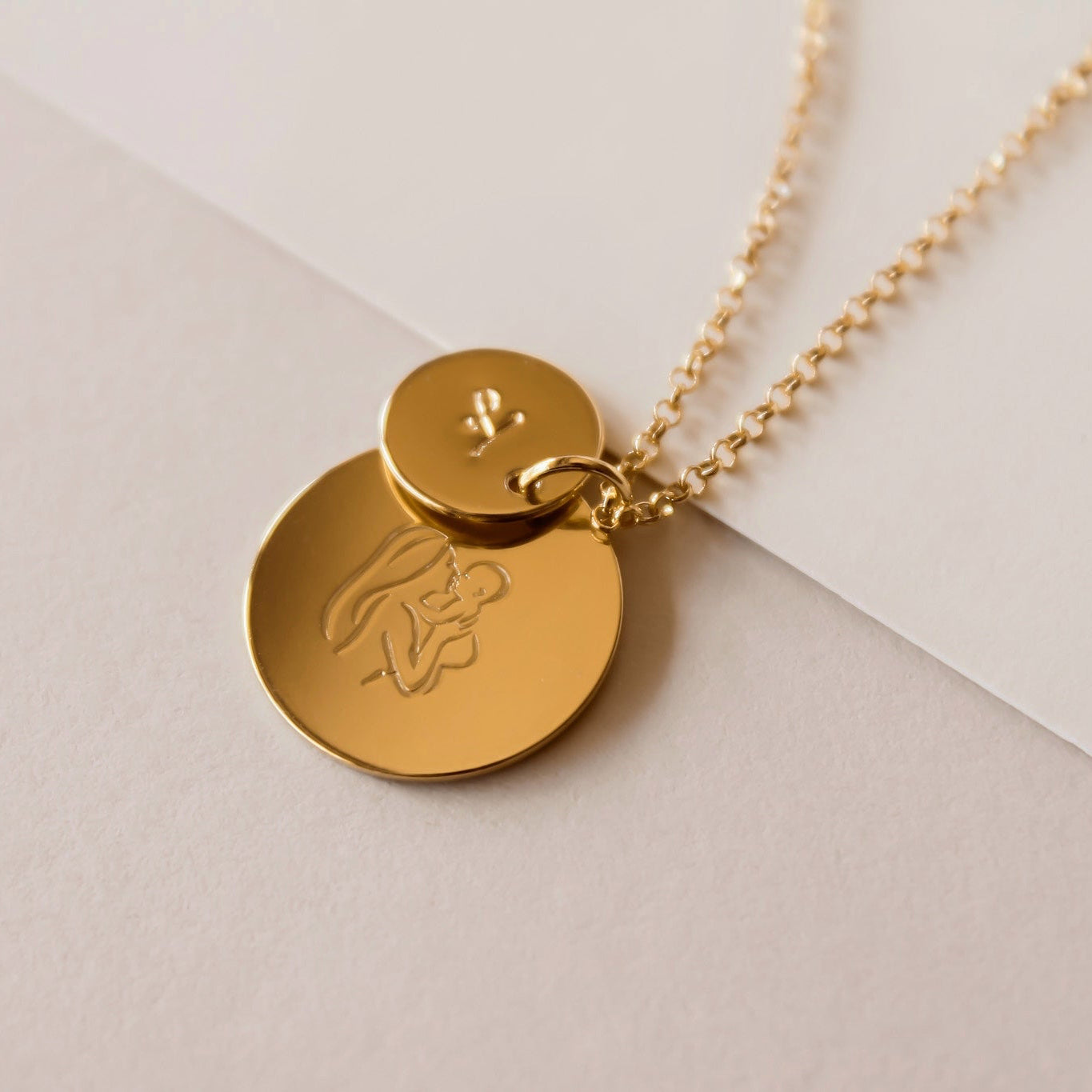 Personalisierte Mama Baby Halskette mit Initialen