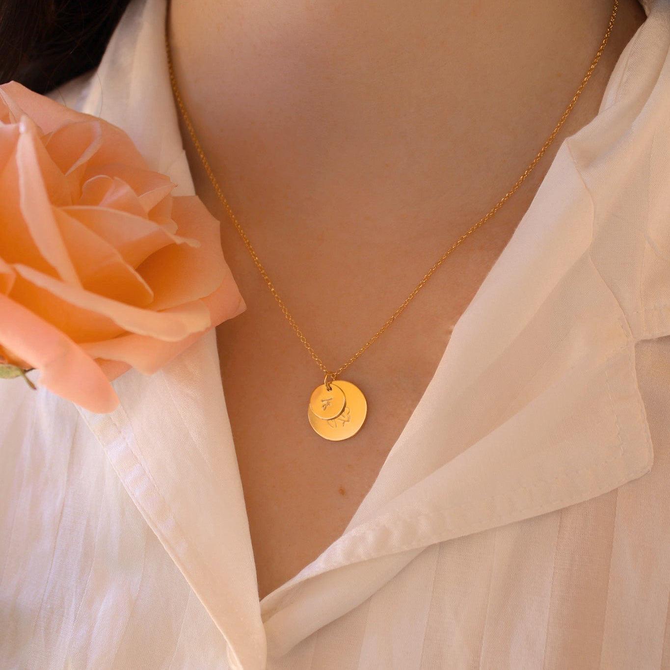 Personalisierte Mama Baby Halskette mit Initialen