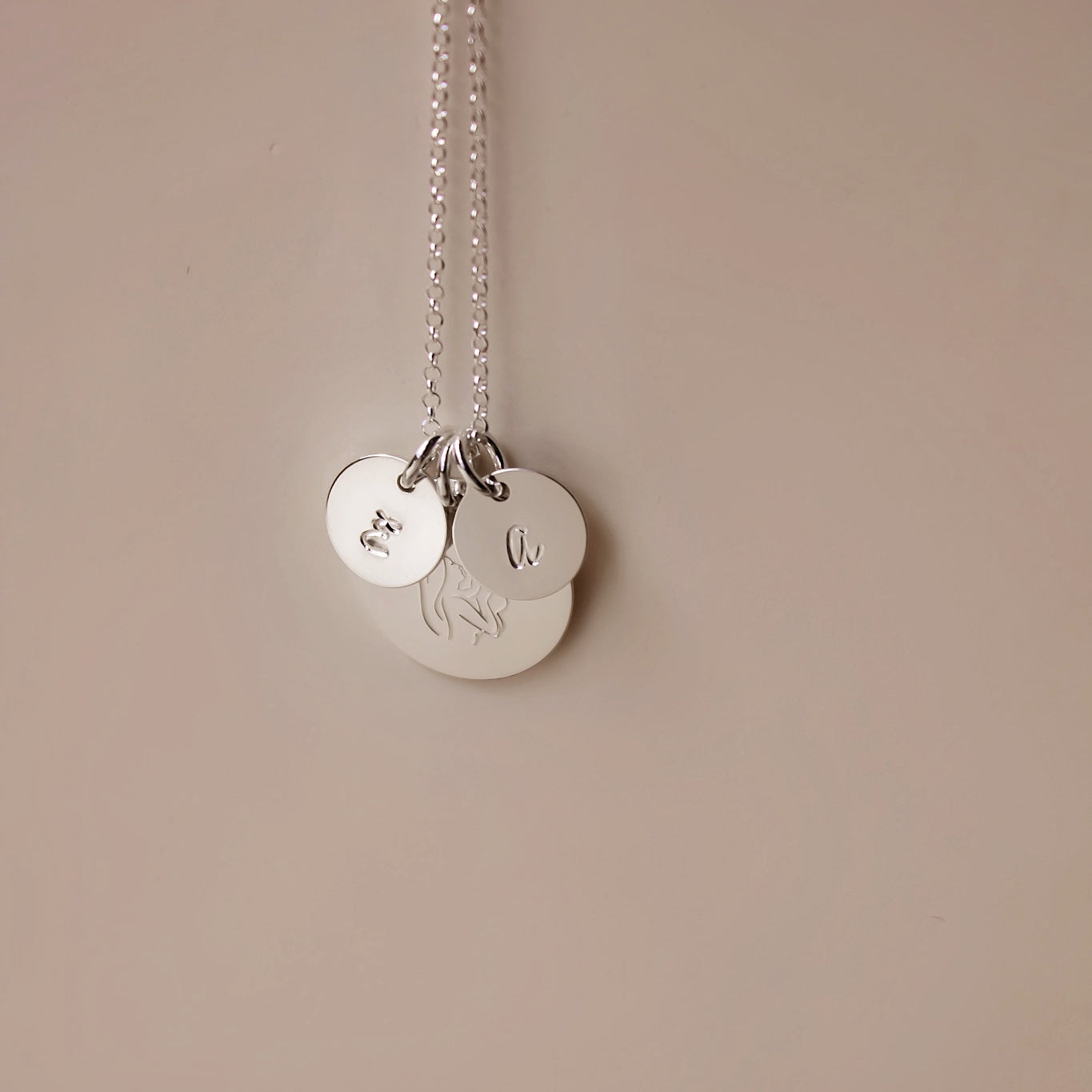 Personalisierte Mama Baby Halskette mit Initialen