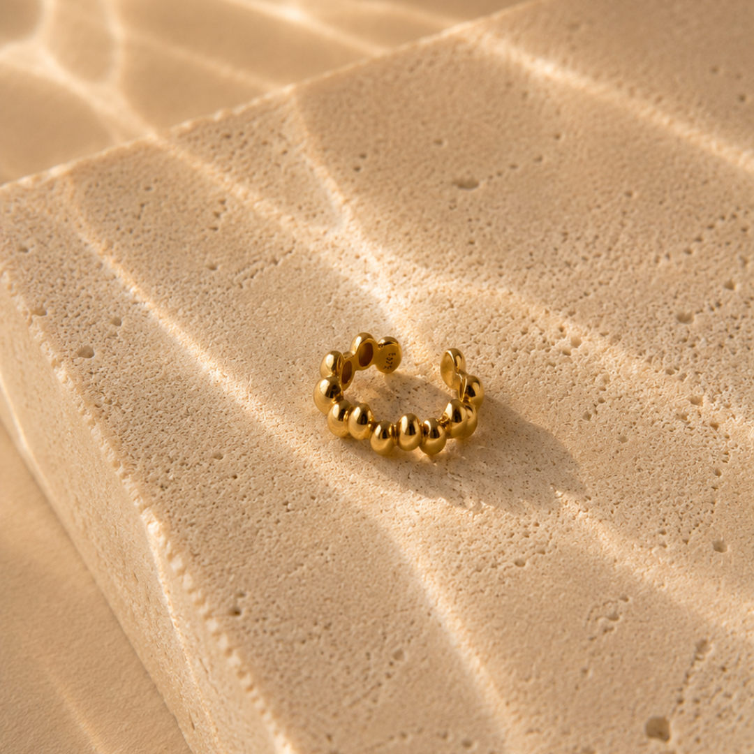 Pebble Path Earcuff - 925 Sterlingsilber, 18k vergoldet