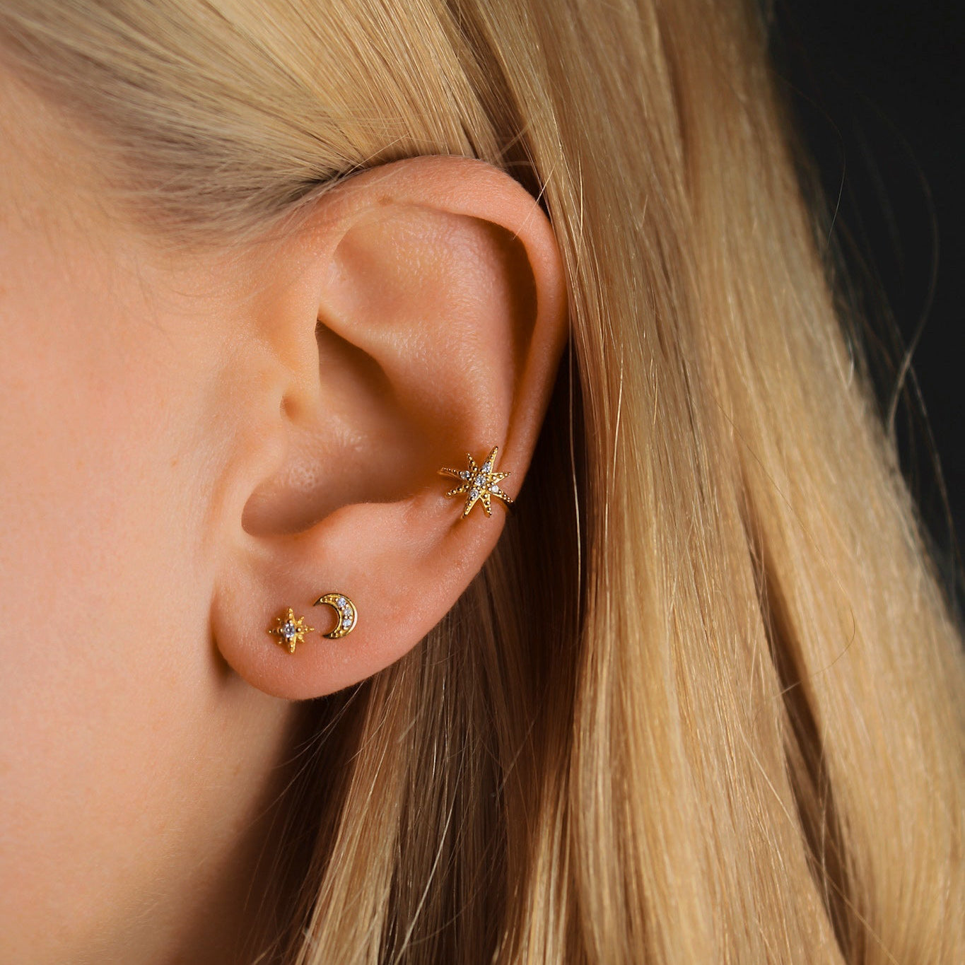 "Celestial Traveler" Ohrstecker & Earcuff Set