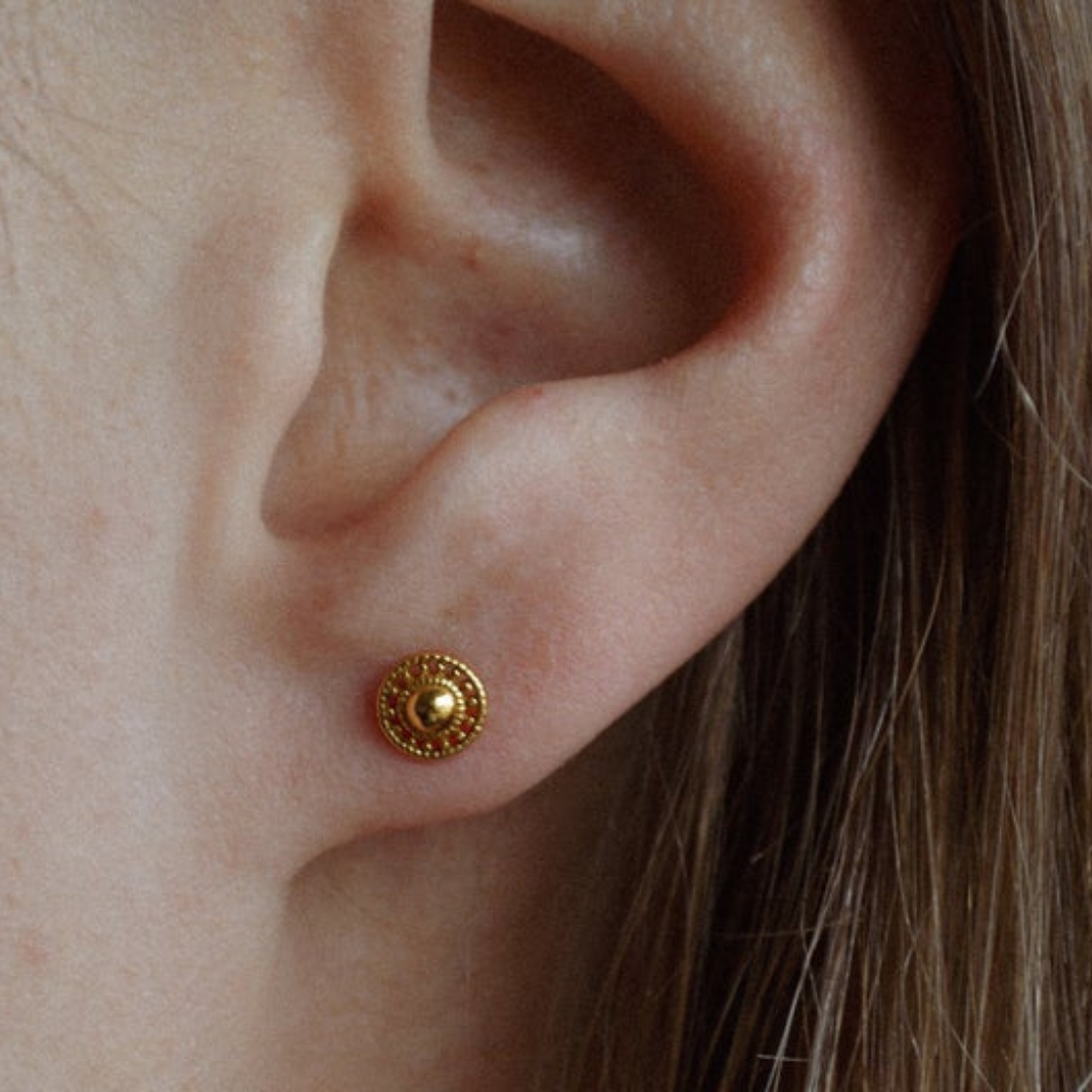 "Ornament" elegante Ohrstecker Gold