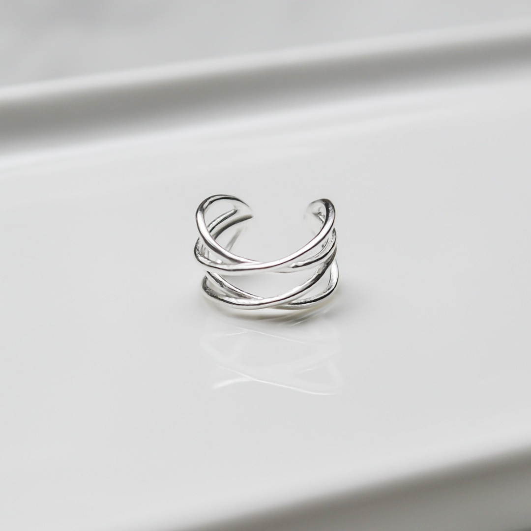 Doppelt gekreuzter Earcuff Sterlingsilber