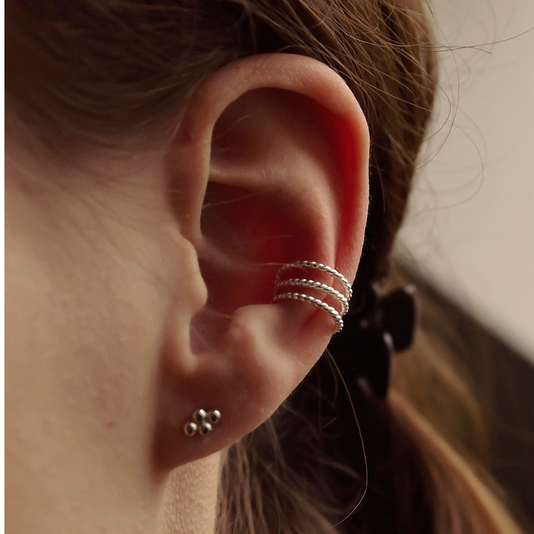 "TripleTwist" gedrehter Sterlingsilber Earcuff