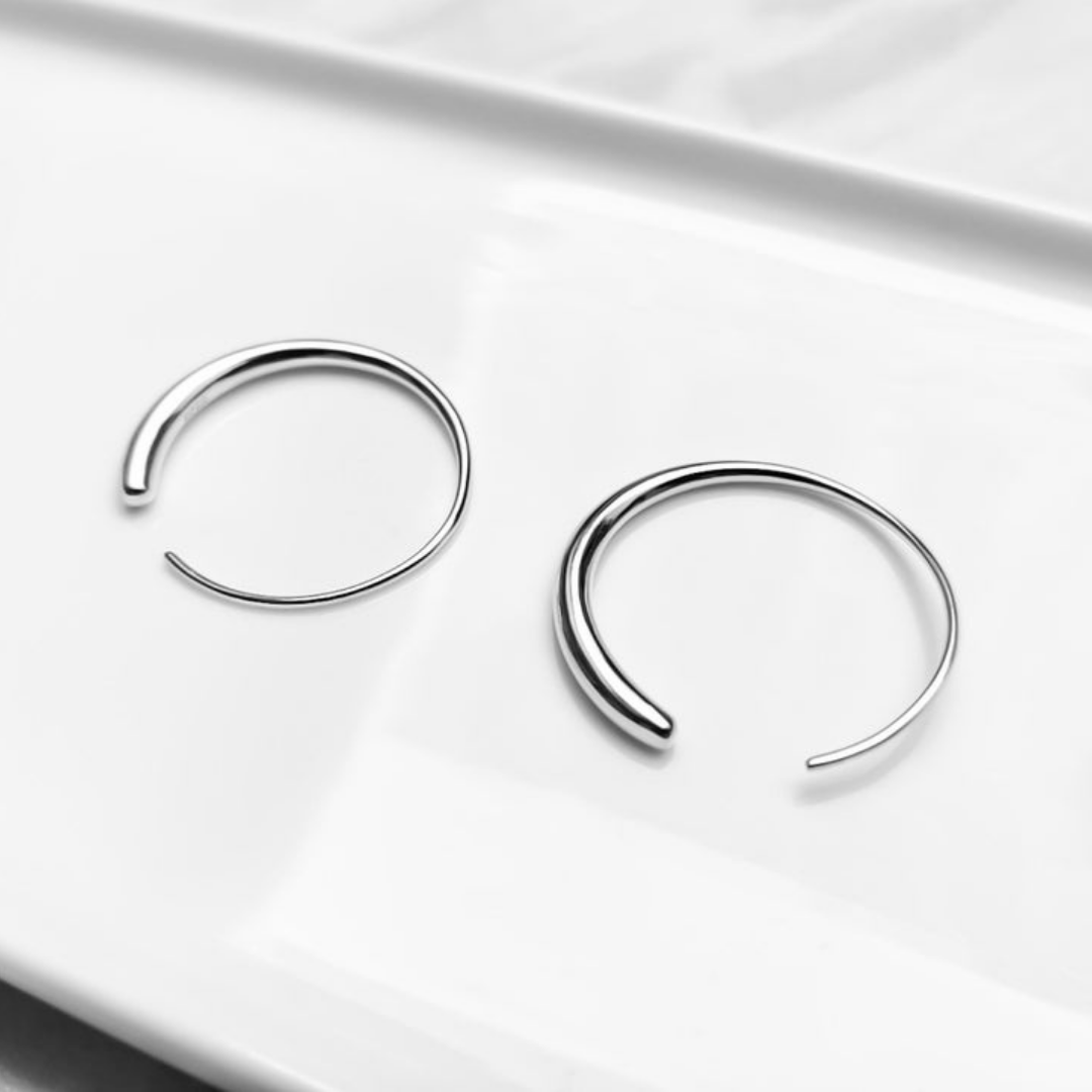 "Yuga" Elegante Statement Creolen Silber