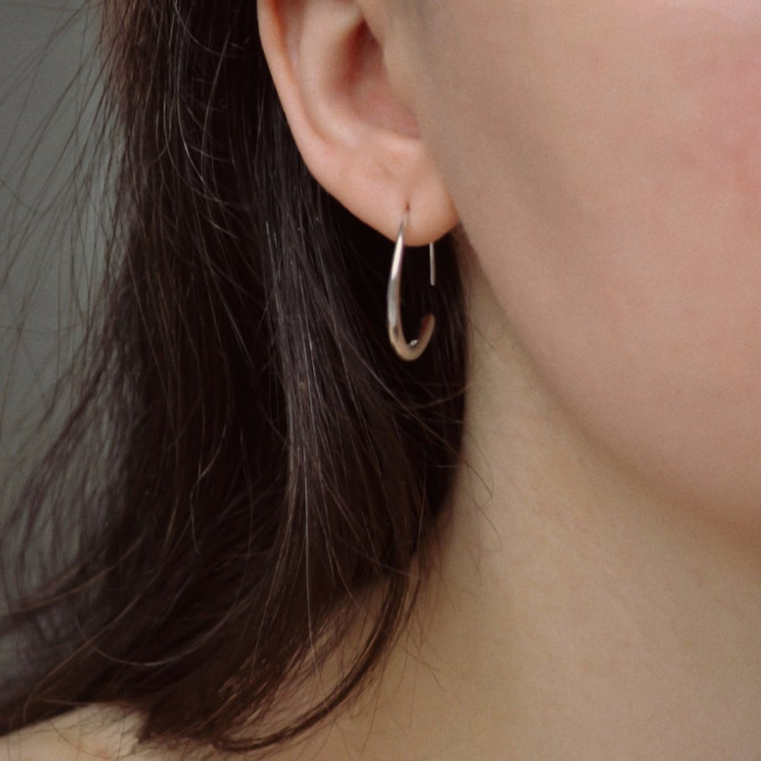 "Yuga" Elegante Statement Creolen Silber