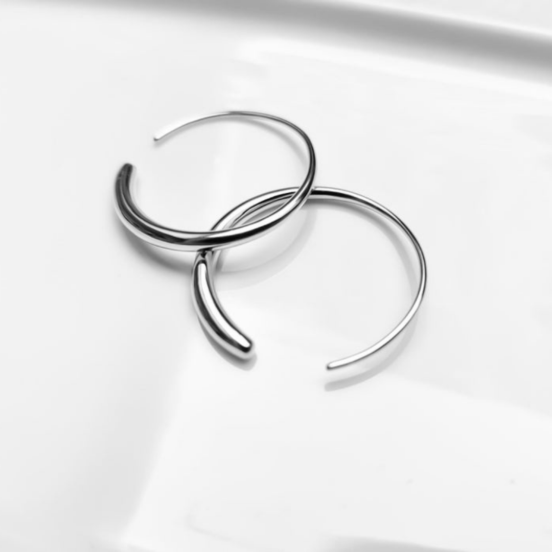 "Yuga" Elegante Statement Creolen Silber