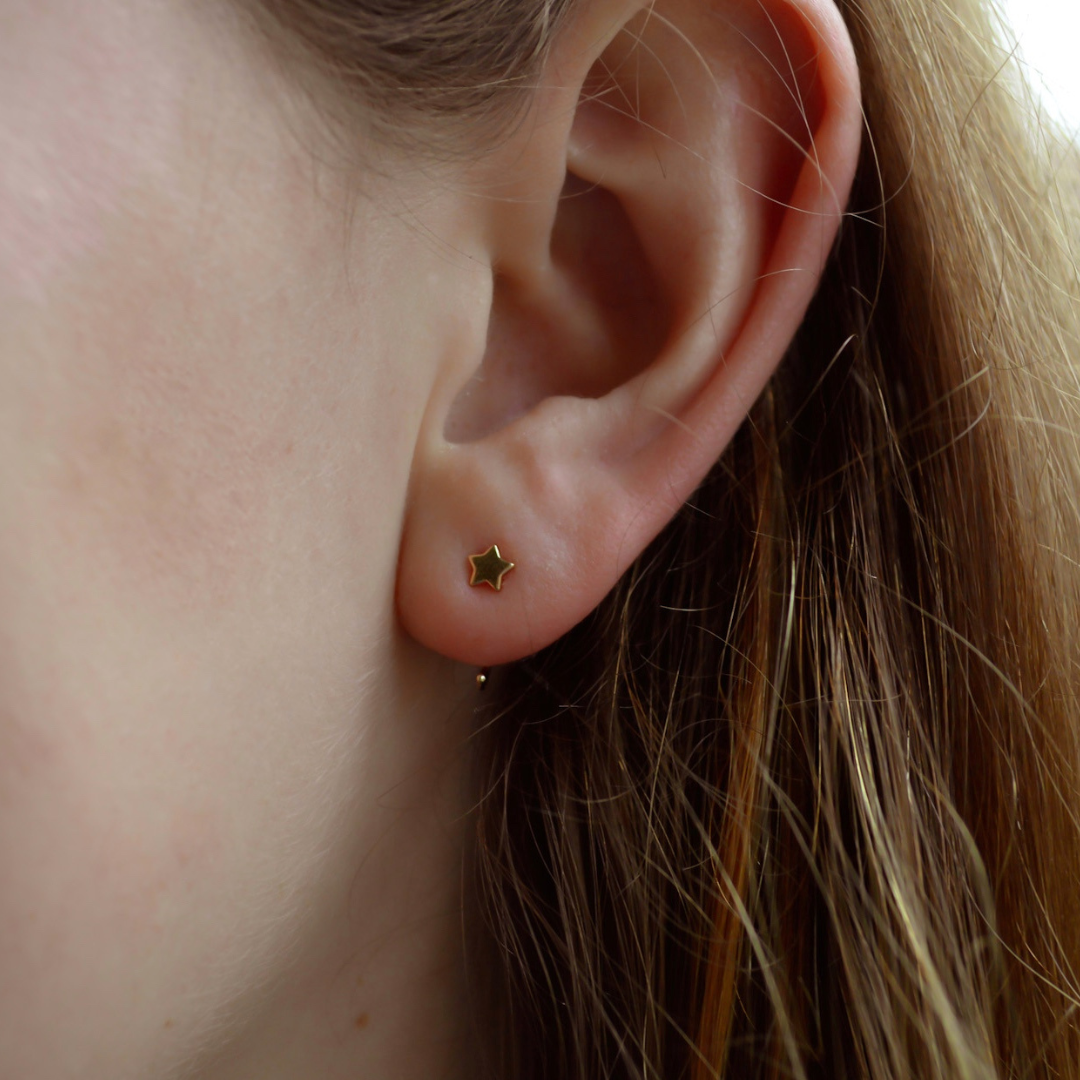 "Celestia" Mond und Sterne Huggie Hoop Set