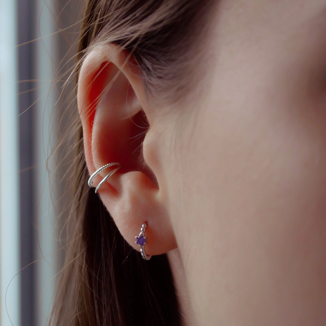 "Leila" zierlicher, gedrehter Earcuff aus Sterlingsilber