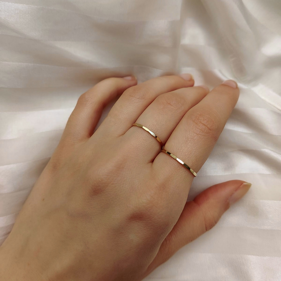 "Facets" wasserfester Goldfilled Ring