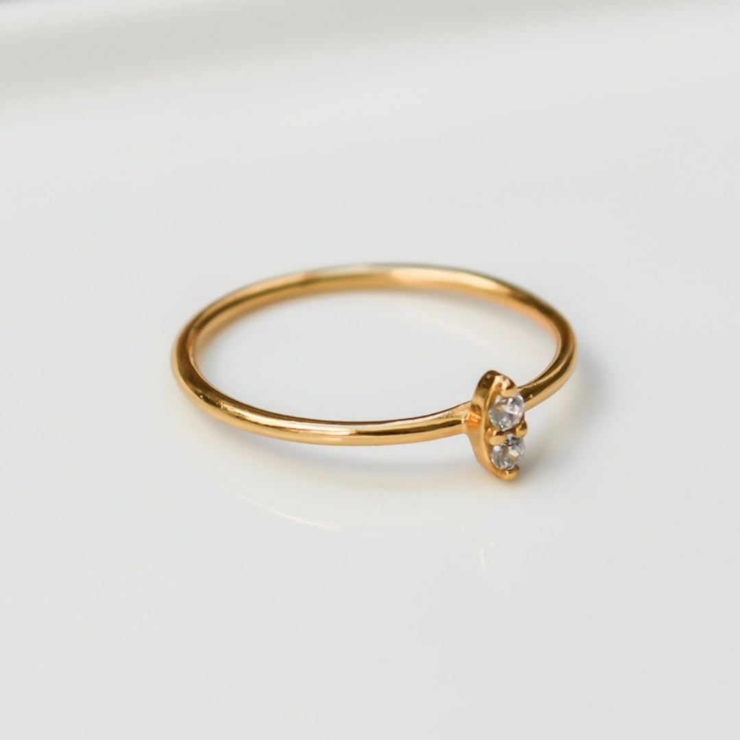 "Marquise" Ring Gold mit Zirkonia