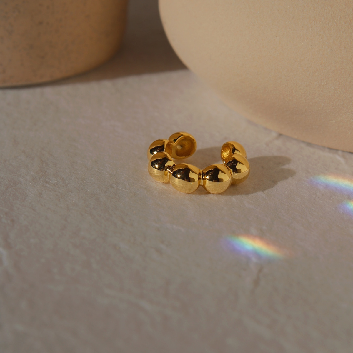 Beaded Orbit Cuff - eleganter Statement Earcuff